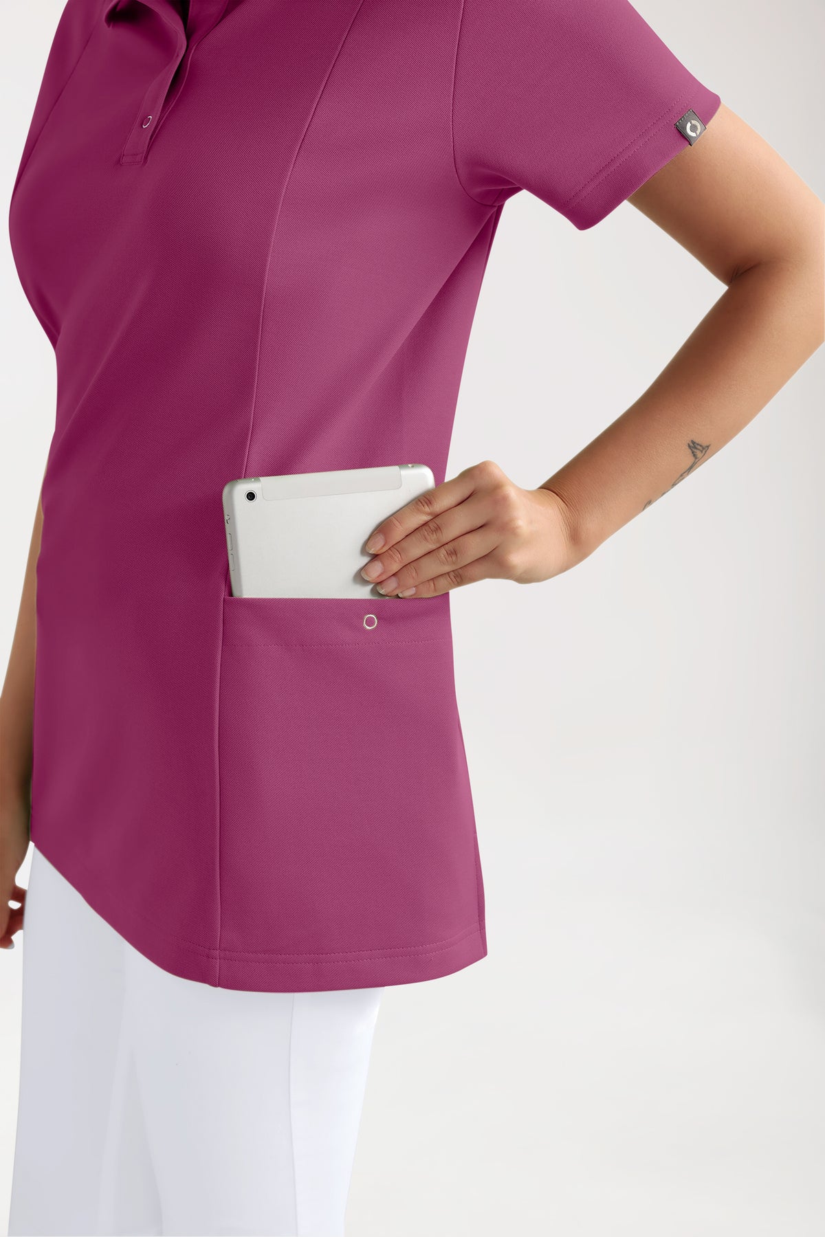 COMFY FLEX Stretch Schlupfkasack Damen - Polokragen berry