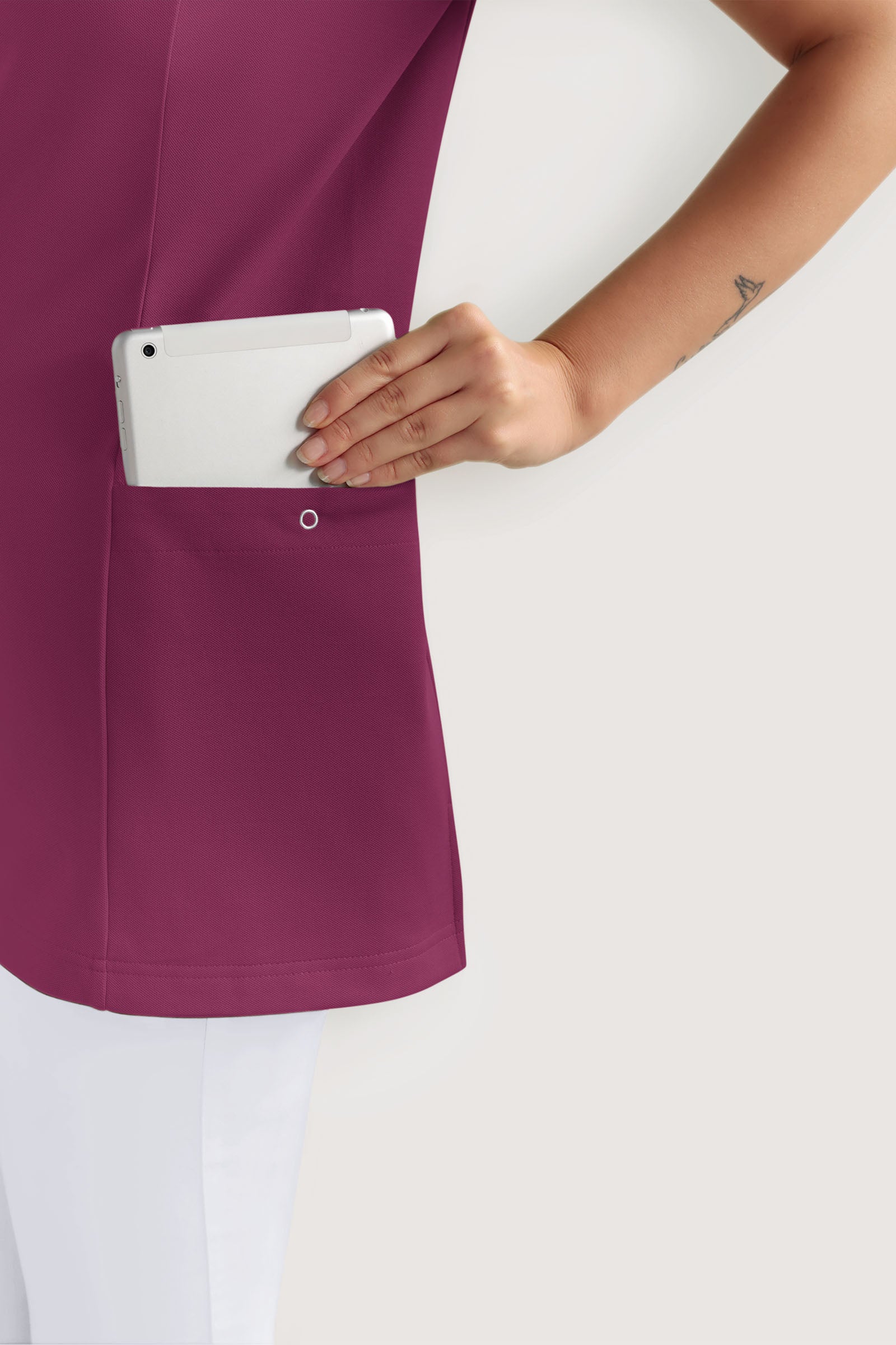 COMFY FLEX Stretch Schlupfkasack Damen - Herzausschnitt berry