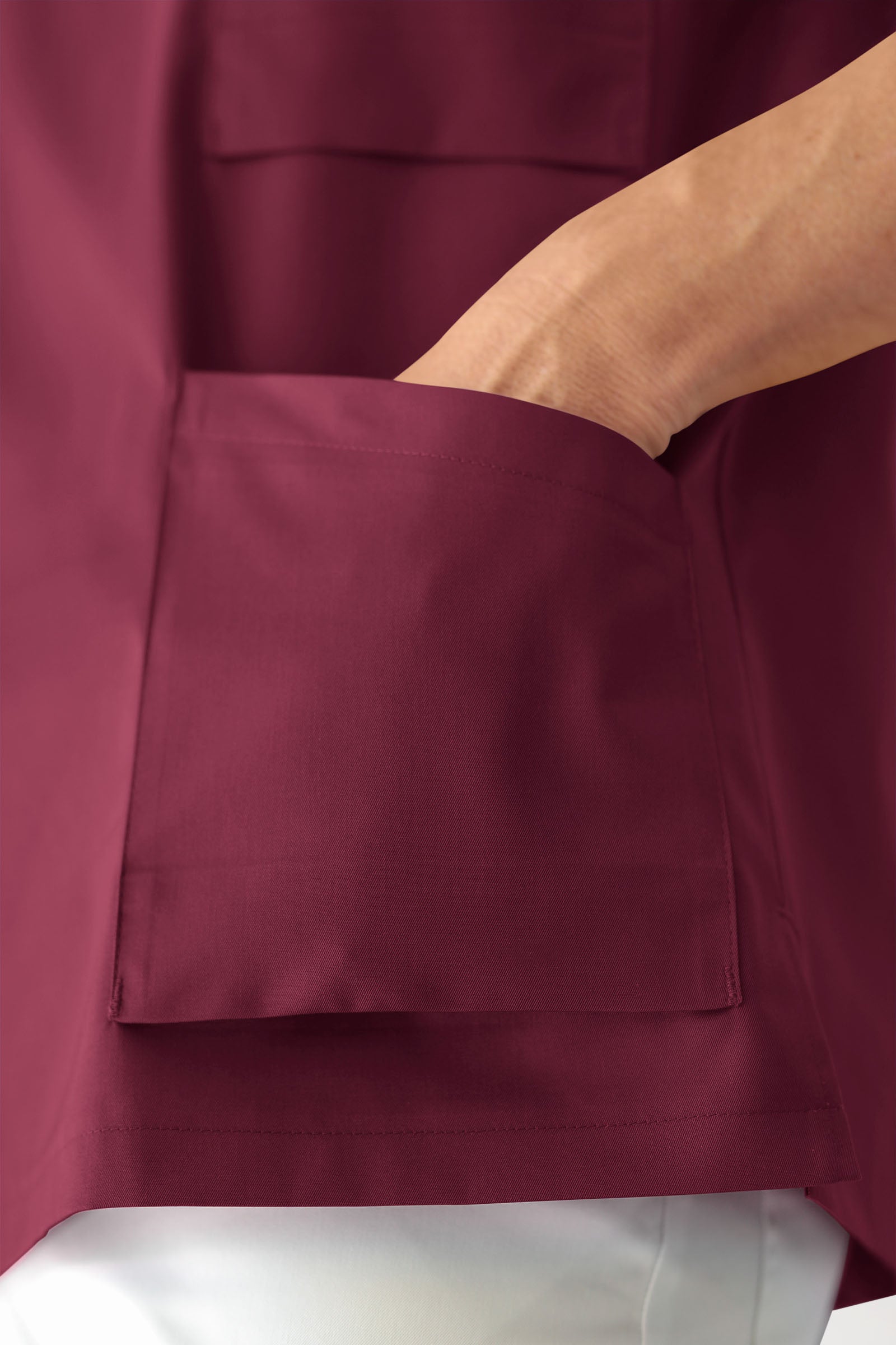 DER Kasack-Kasack Damen - V-Ausschnitt bordeaux