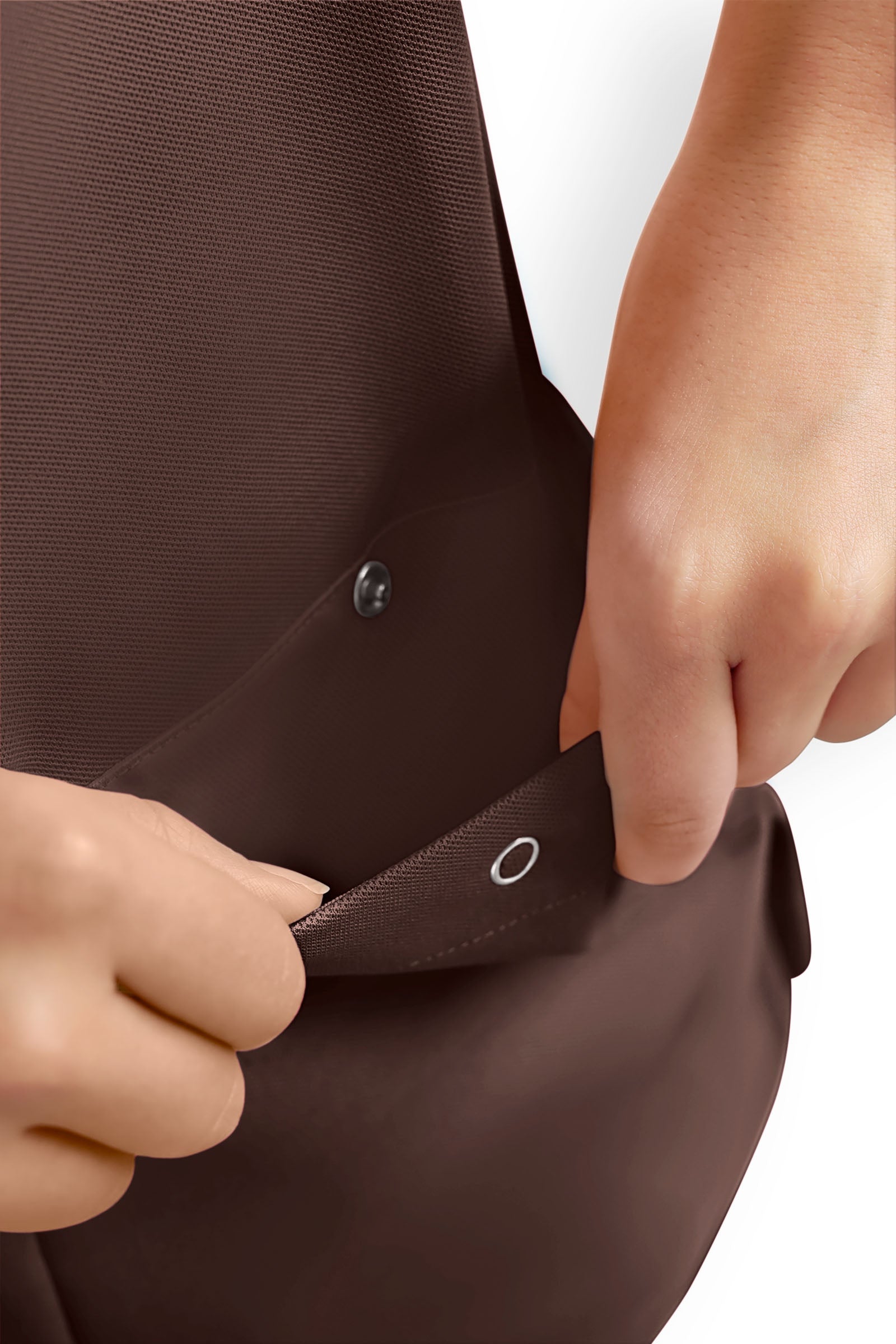 COMFY FLEX Stretch Schlupfkasack Damen - mit Druckknöpfen coffee