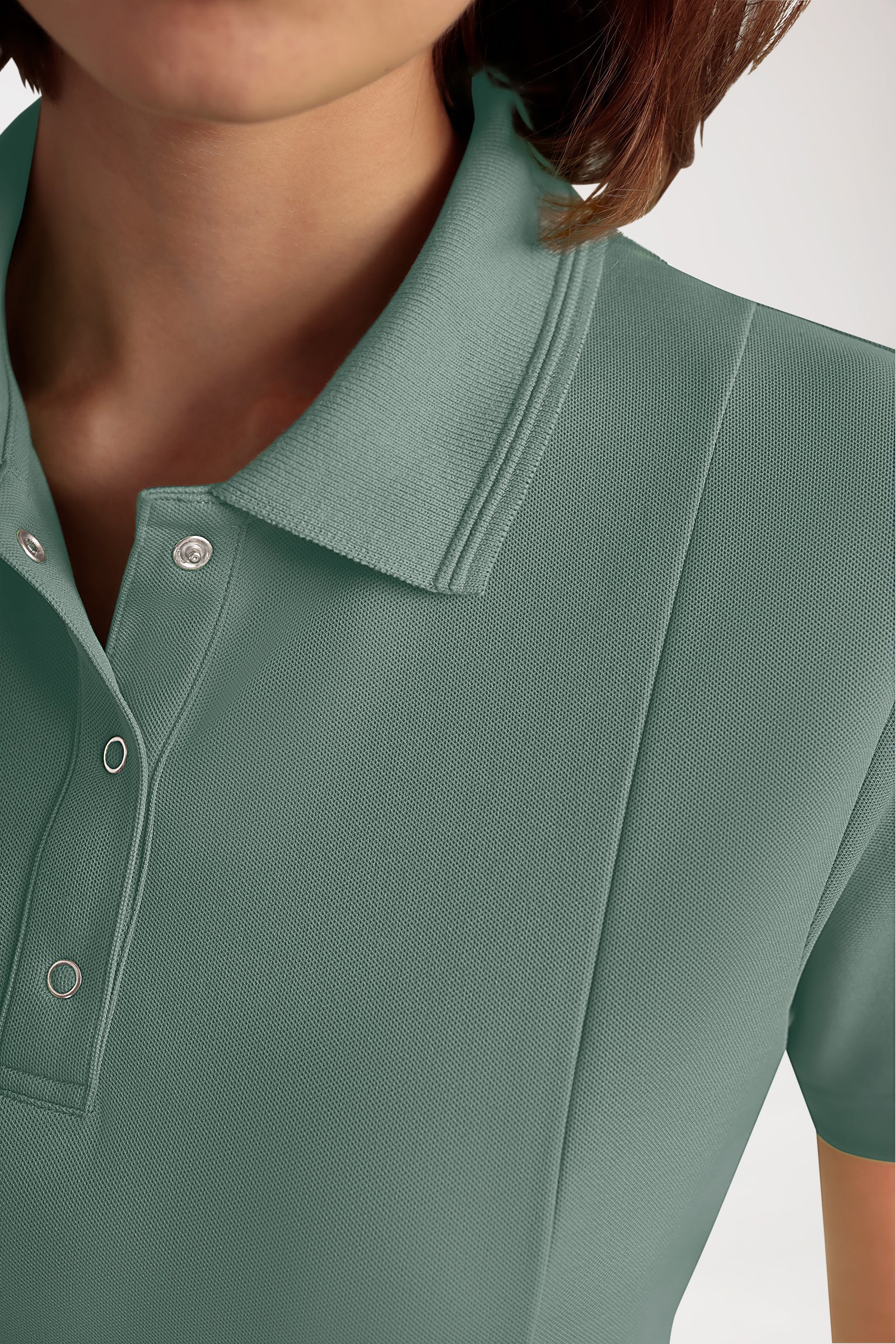 COMFY FLEX Stretch Schlupfkasack Damen - Polokragen dunkelgrün