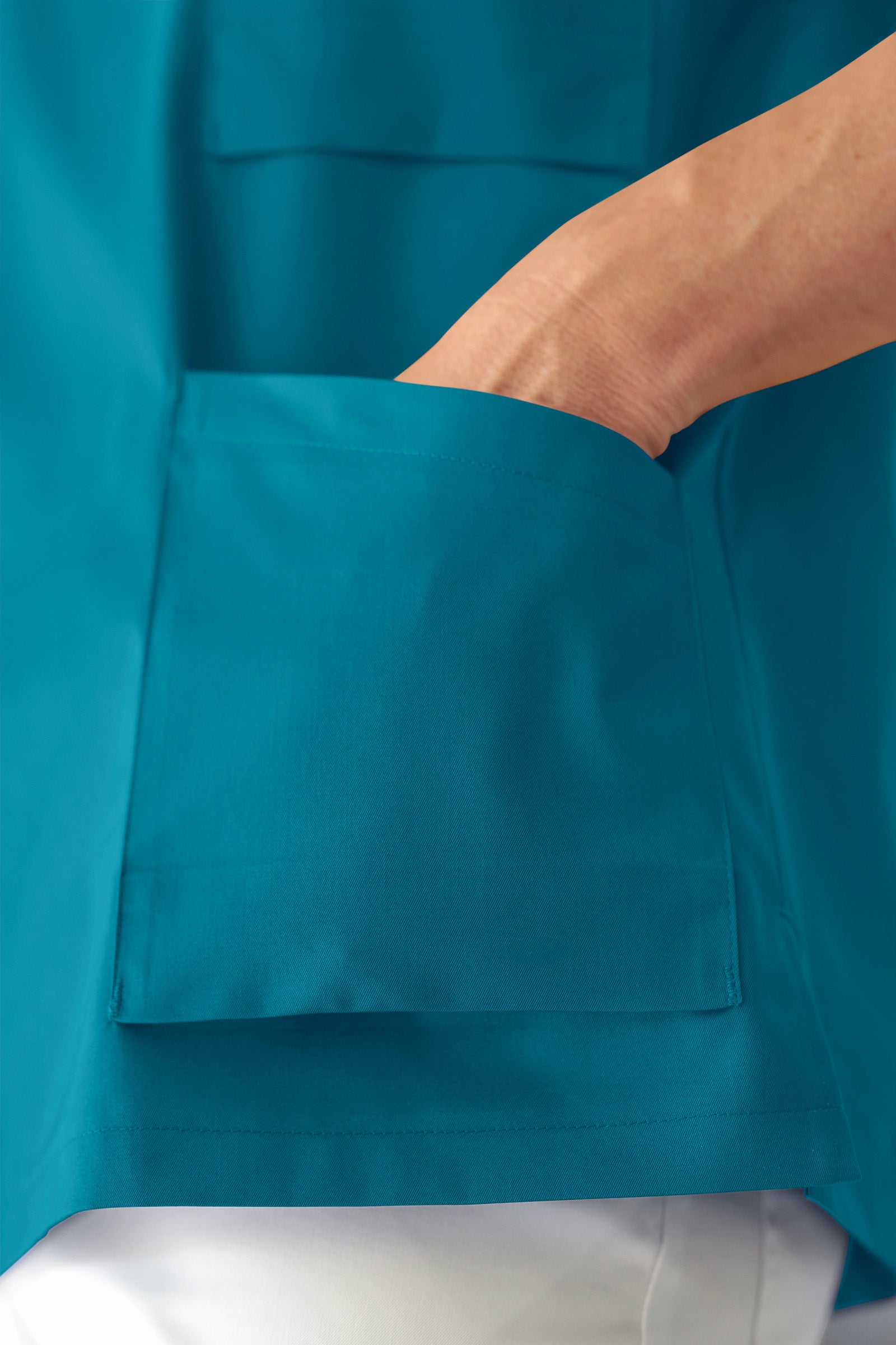 DER Kasack-Kasack Damen - V-Ausschnitt petrol