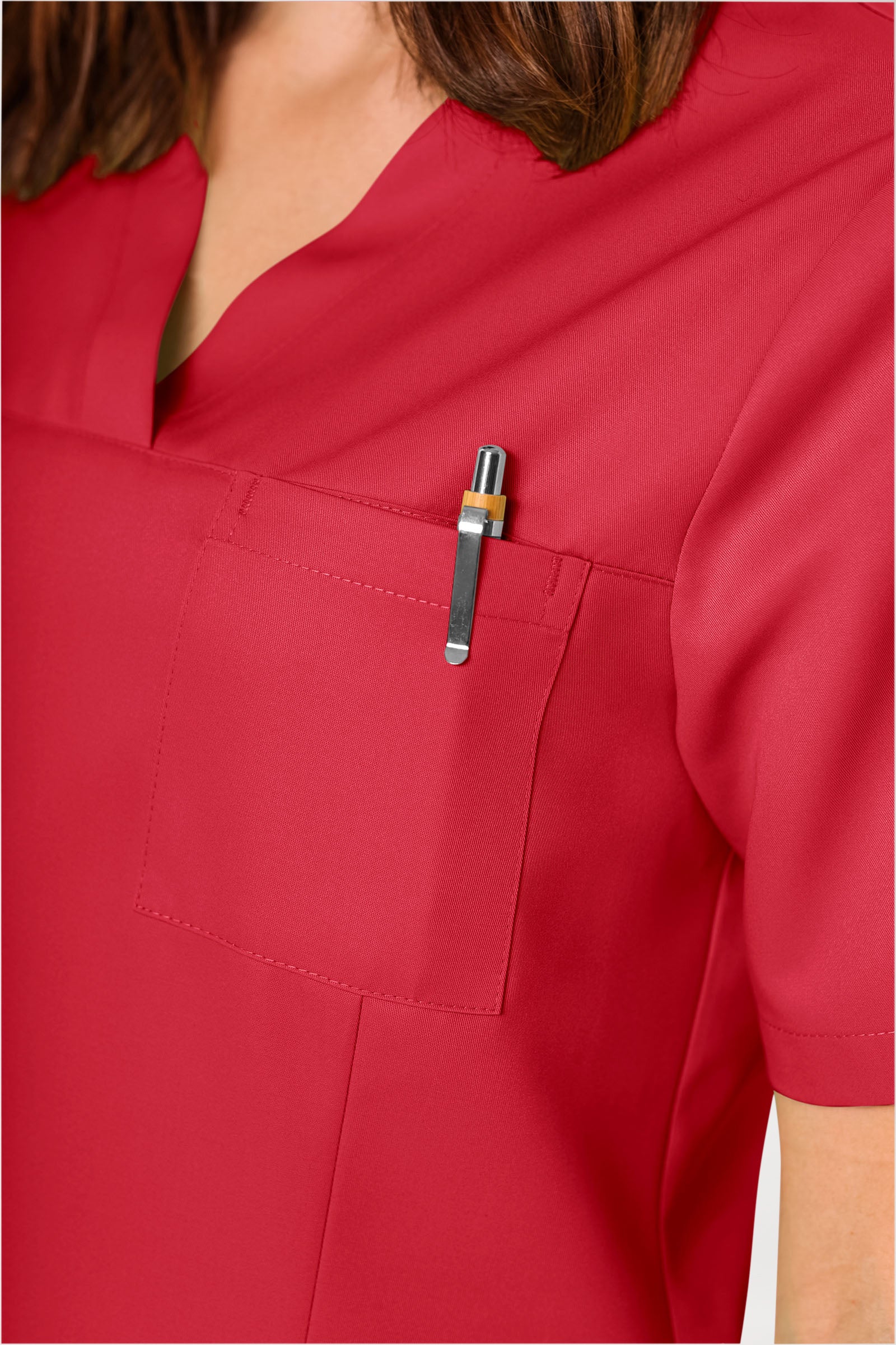 GREEN Schlupfkasack Damen - V-Ausschnitt rot