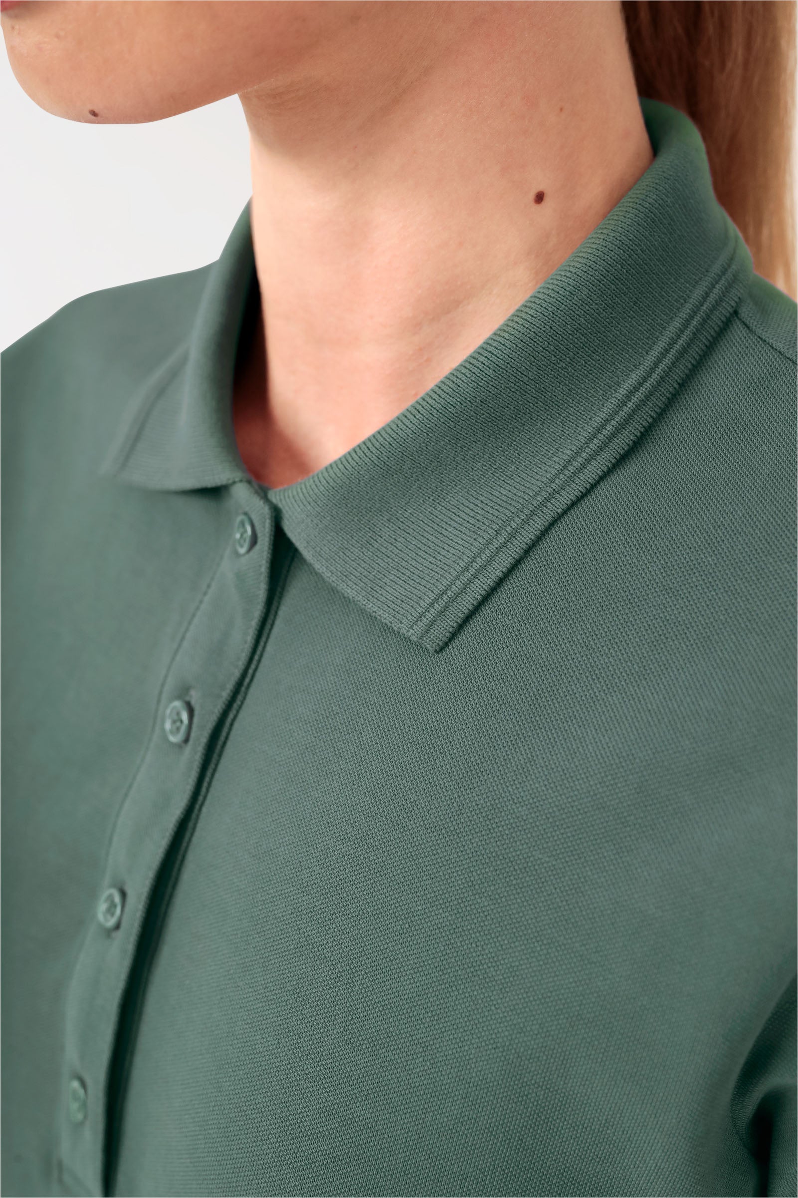 COMFY FLEX Stretch Shirt Damen - Polokragen dunkelgrün