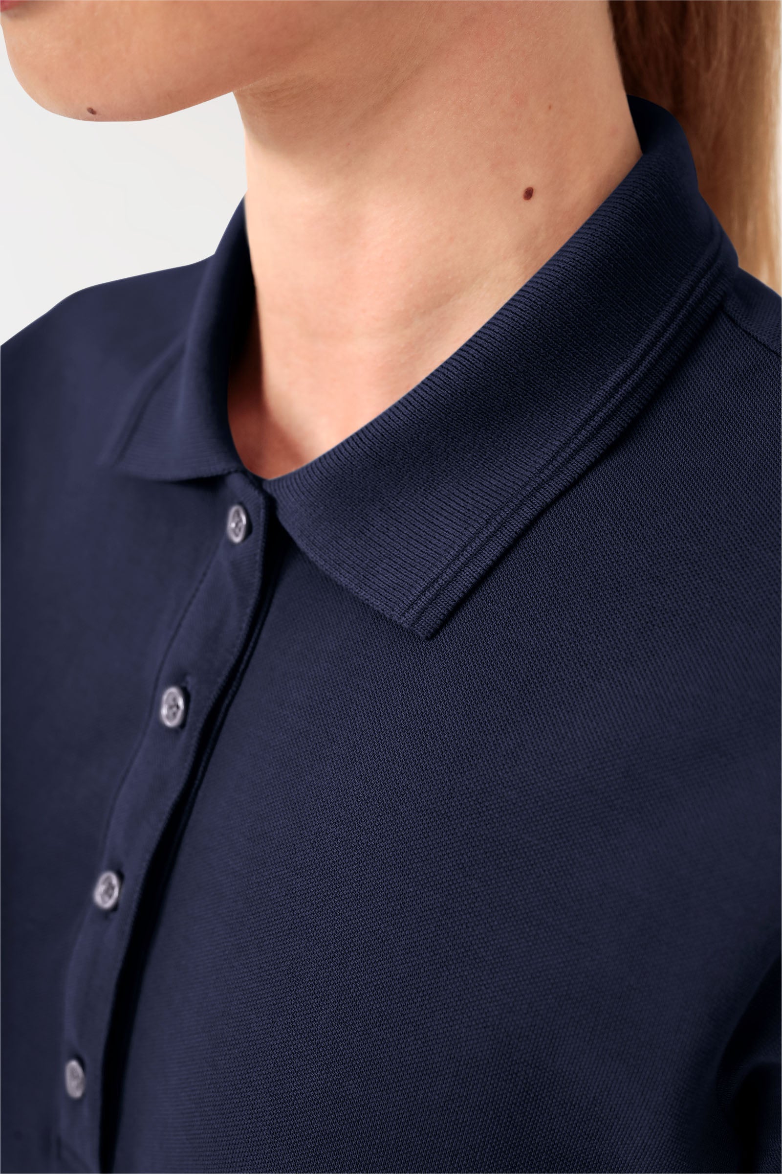 COMFY FLEX Stretch Shirt Damen - Polokragen navy