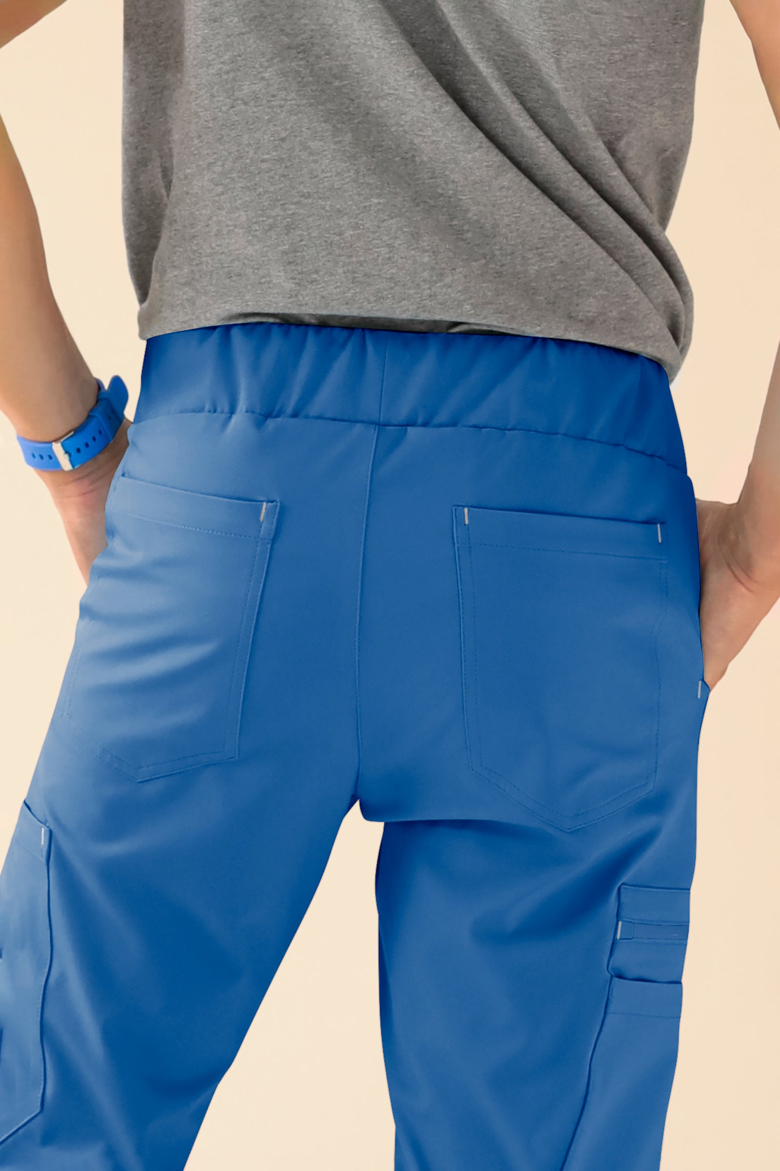 KAERE Hose Herren - Saumbündchen mit Beintaschen blau
