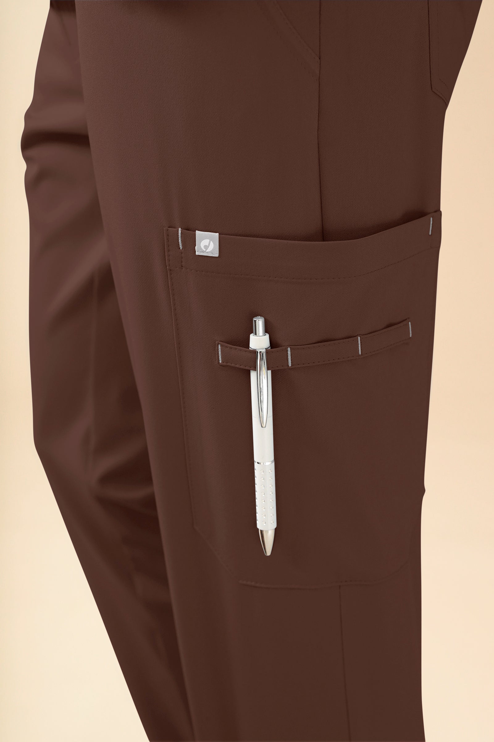 KAERE Hose Herren - gerader Saum mit Beintaschen coffee
