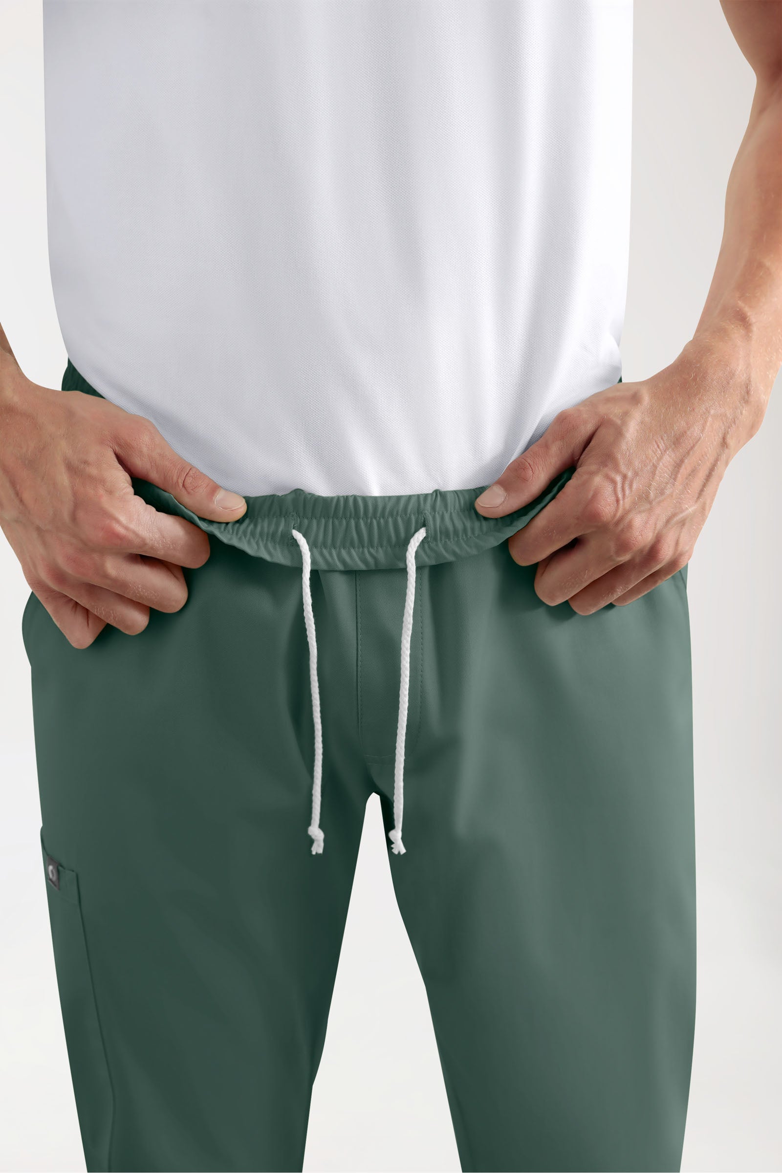 GREEN Stretch Hose Herren - Jogpants Style dunkelgrün
