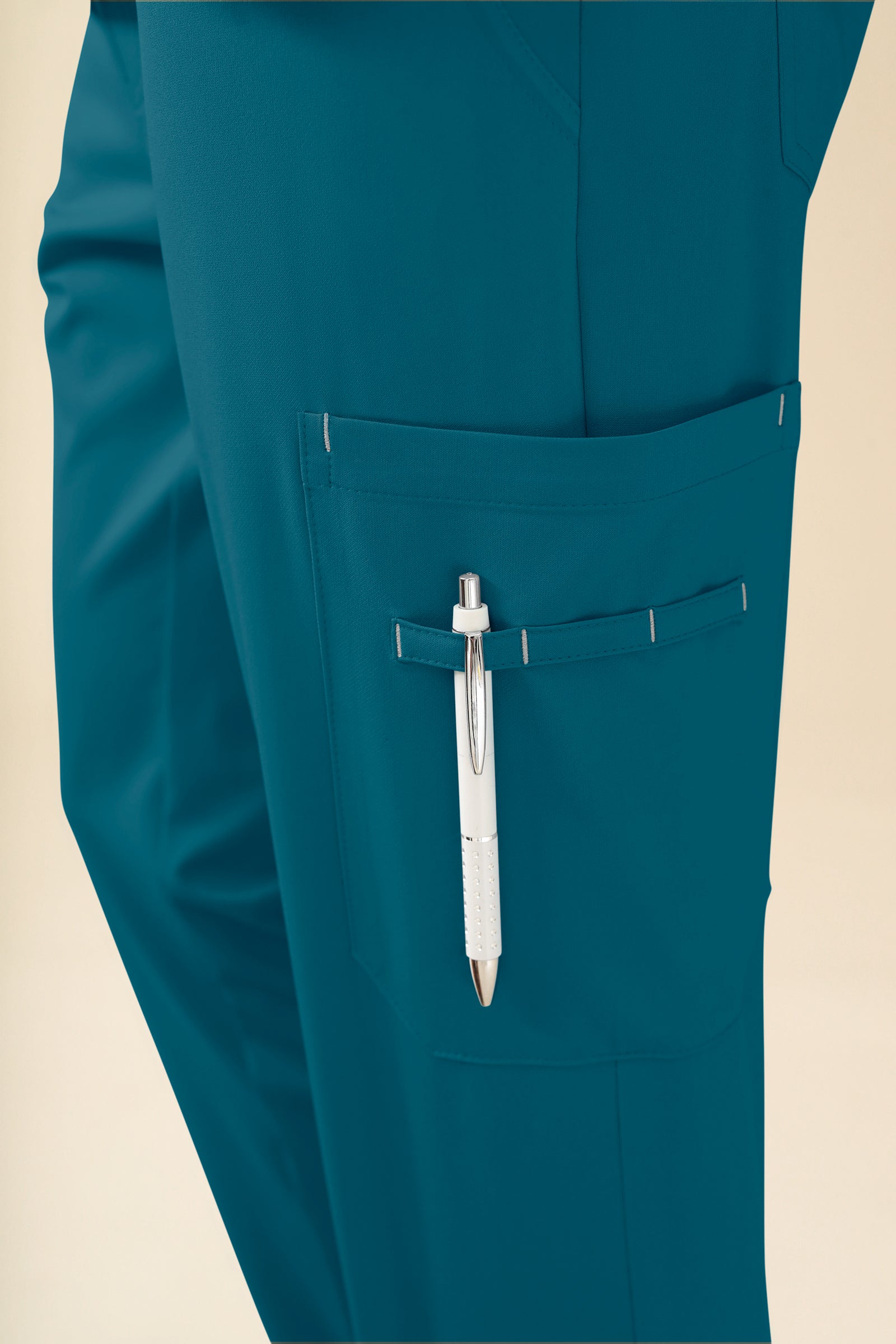 KAERE Hose Herren - Saumbündchen Kurzgr. mit Beintaschen petrol