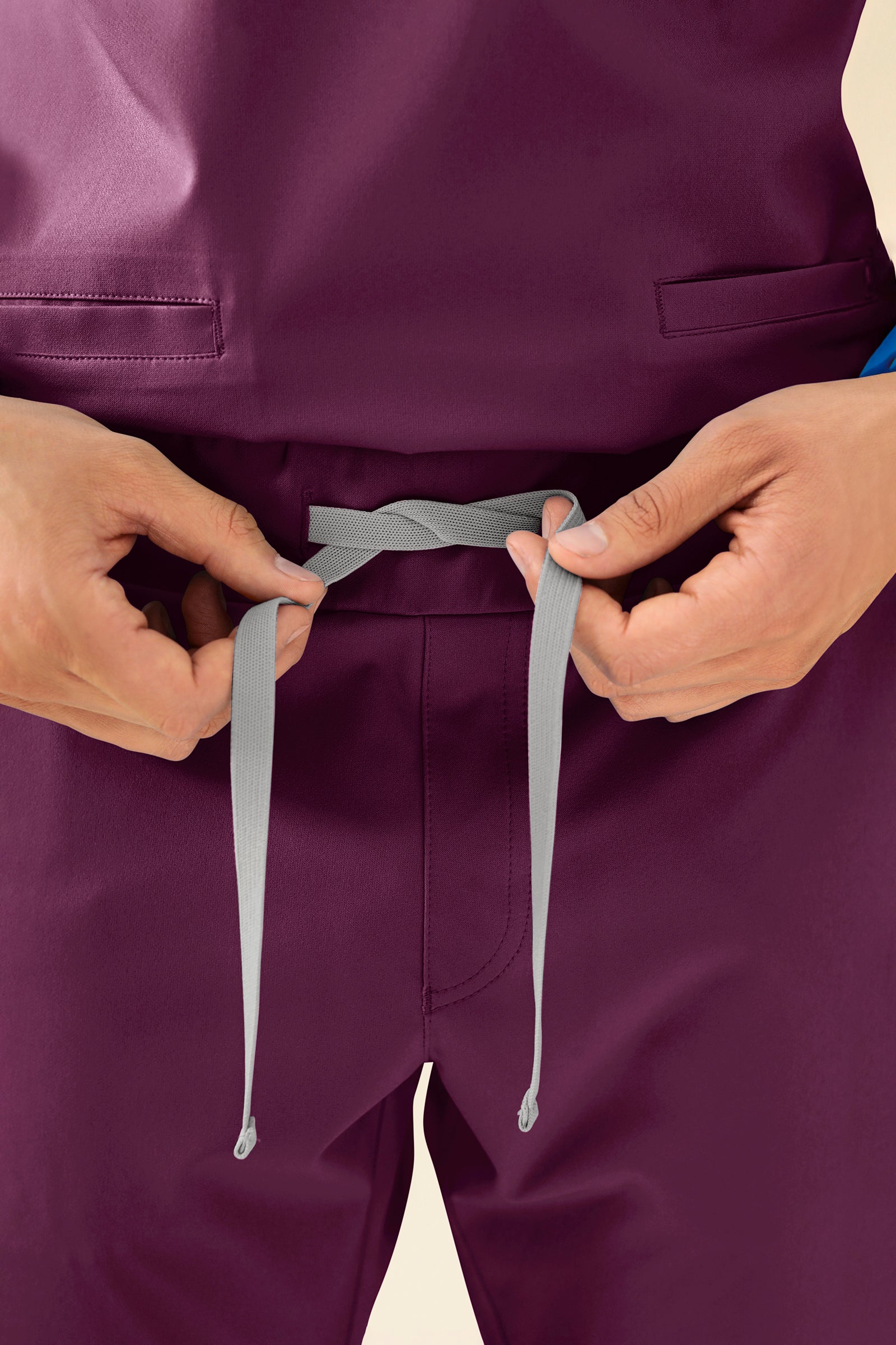 KAERE Hose Herren - Saumbündchen mit Beintaschen pflaume