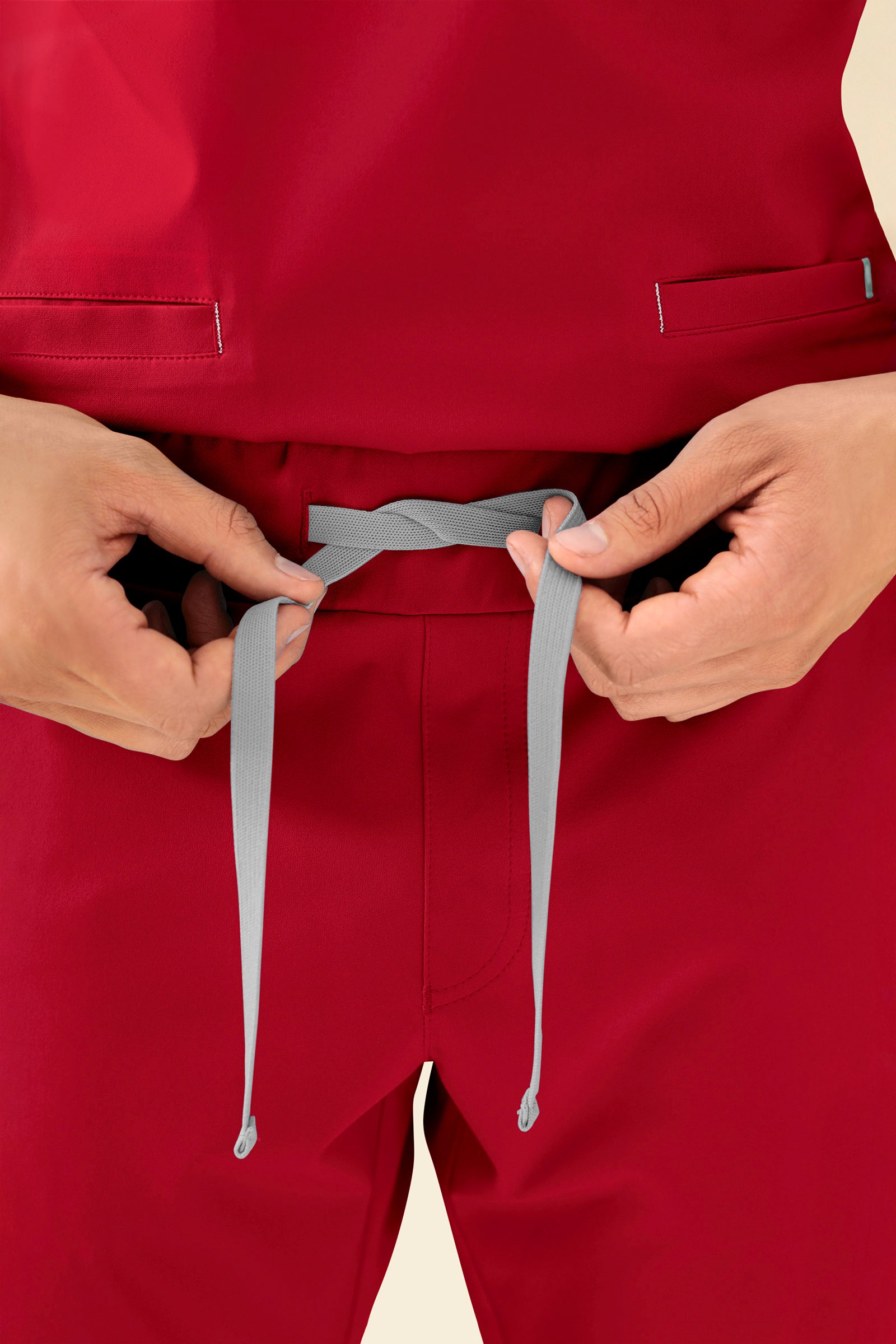 KAERE Hose Herren - Saumbündchen Kurzgr. mit Beintaschen rot