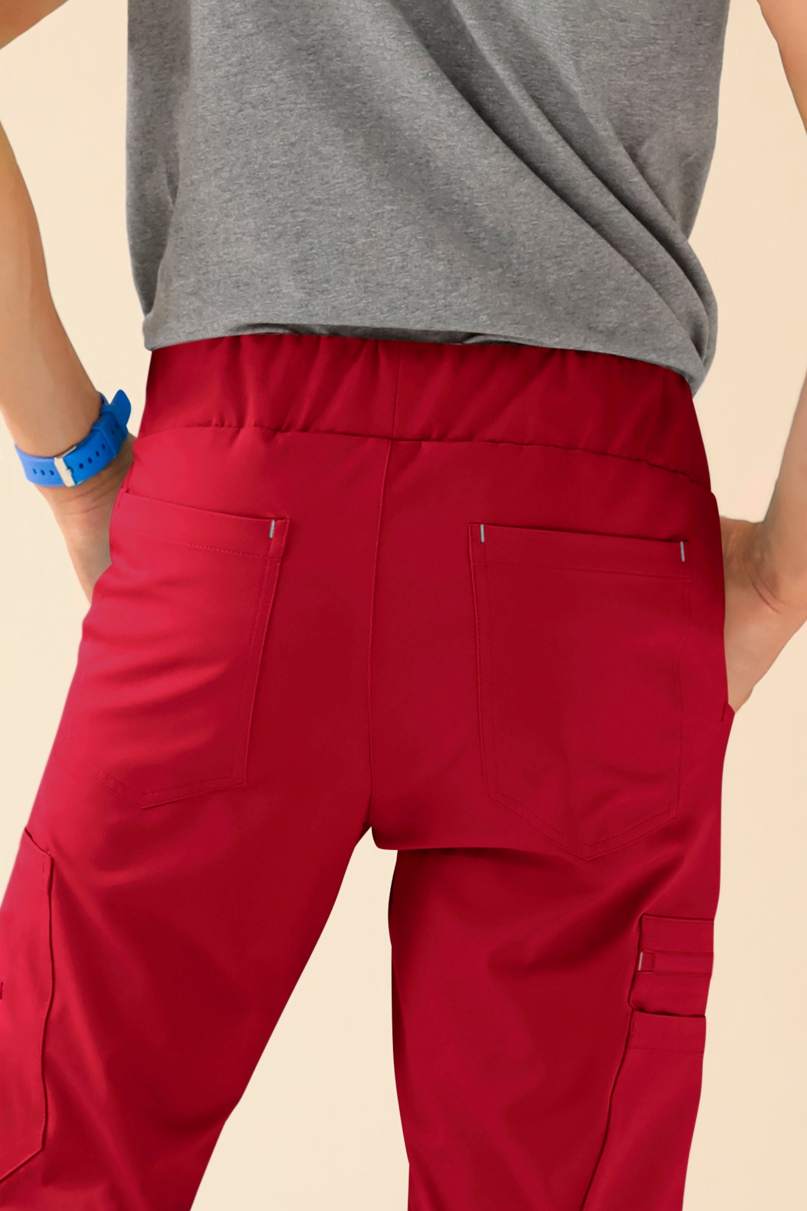 KAERE Hose Herren - gerader Saum Kurzgr. mit Beintaschen rot
