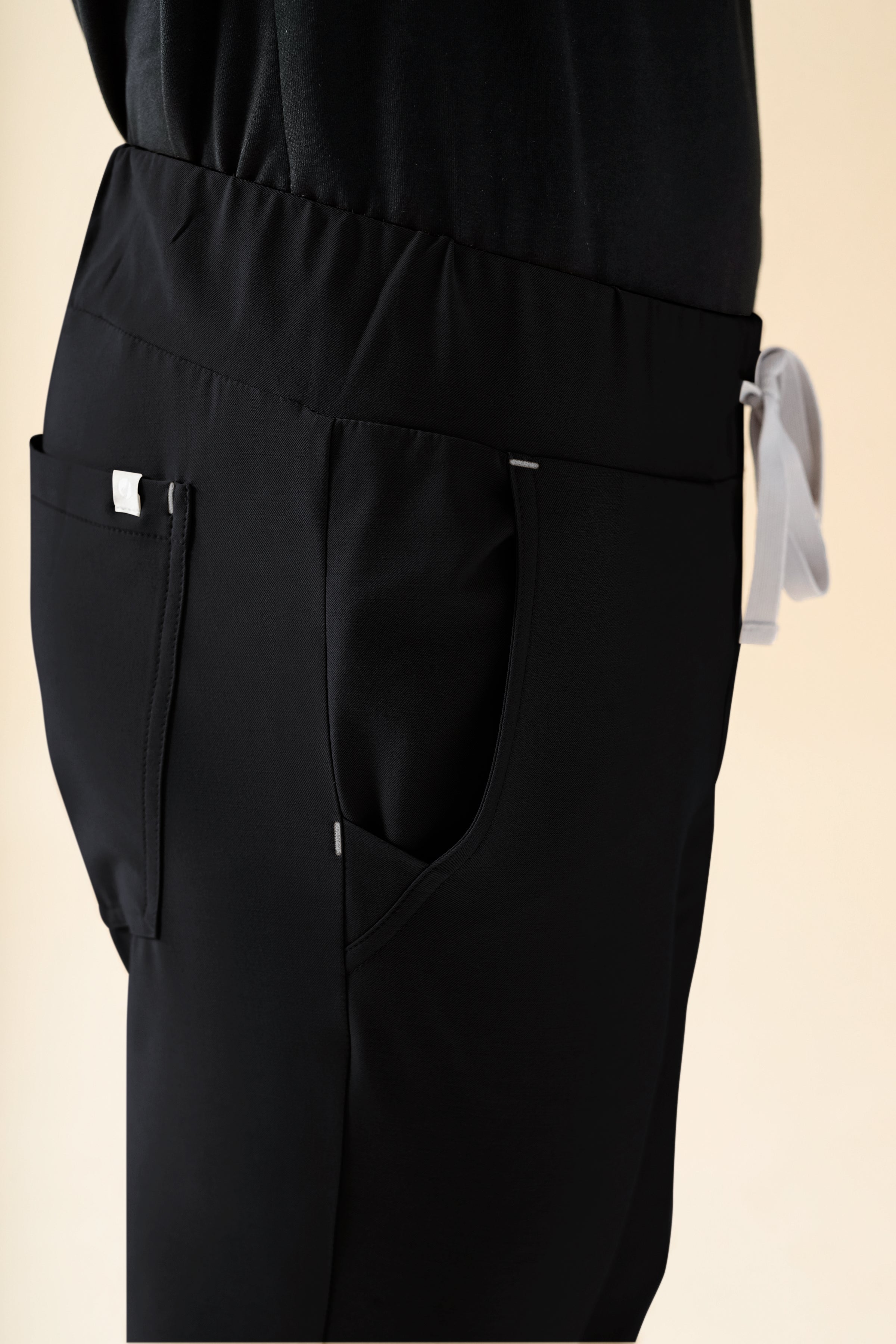 KAERE Hose Herren - gerader Saum Kurzgr. ohne Beintaschen schwarz