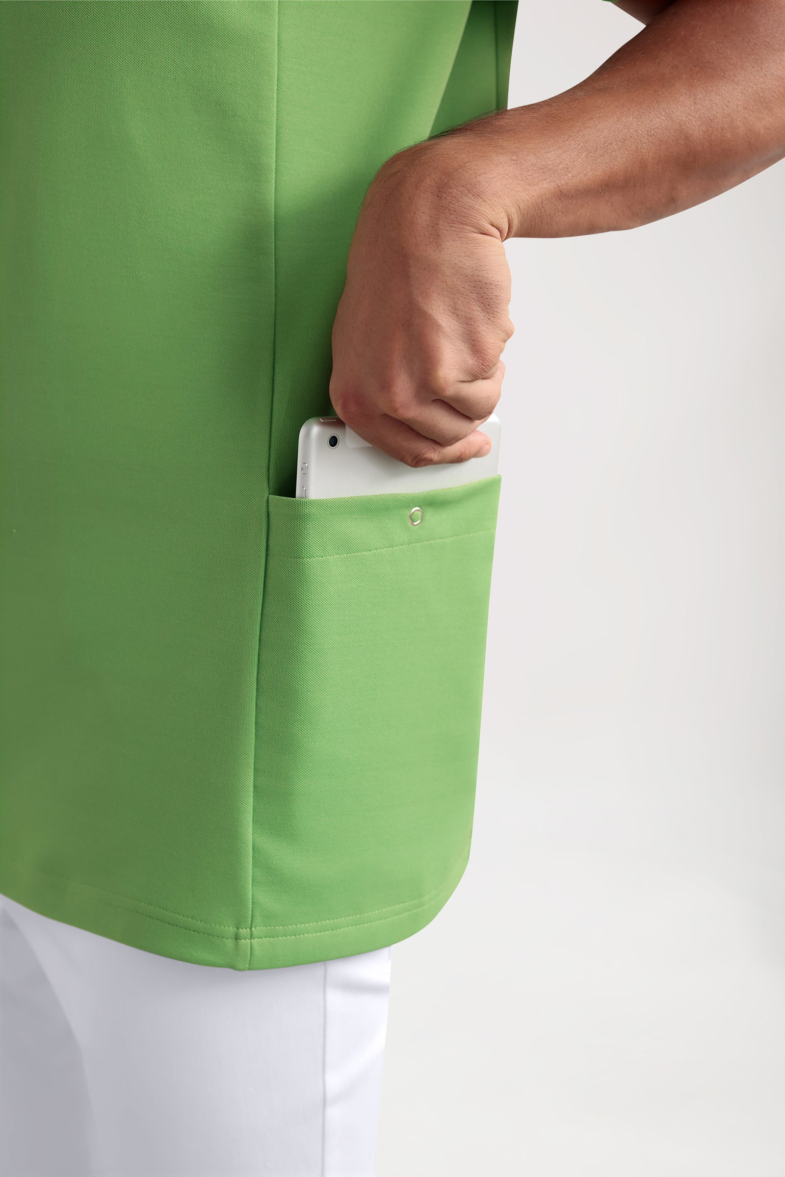 COMFY FLEX Stretch Schlupfkasack Herren - Polokragen apfelgrün