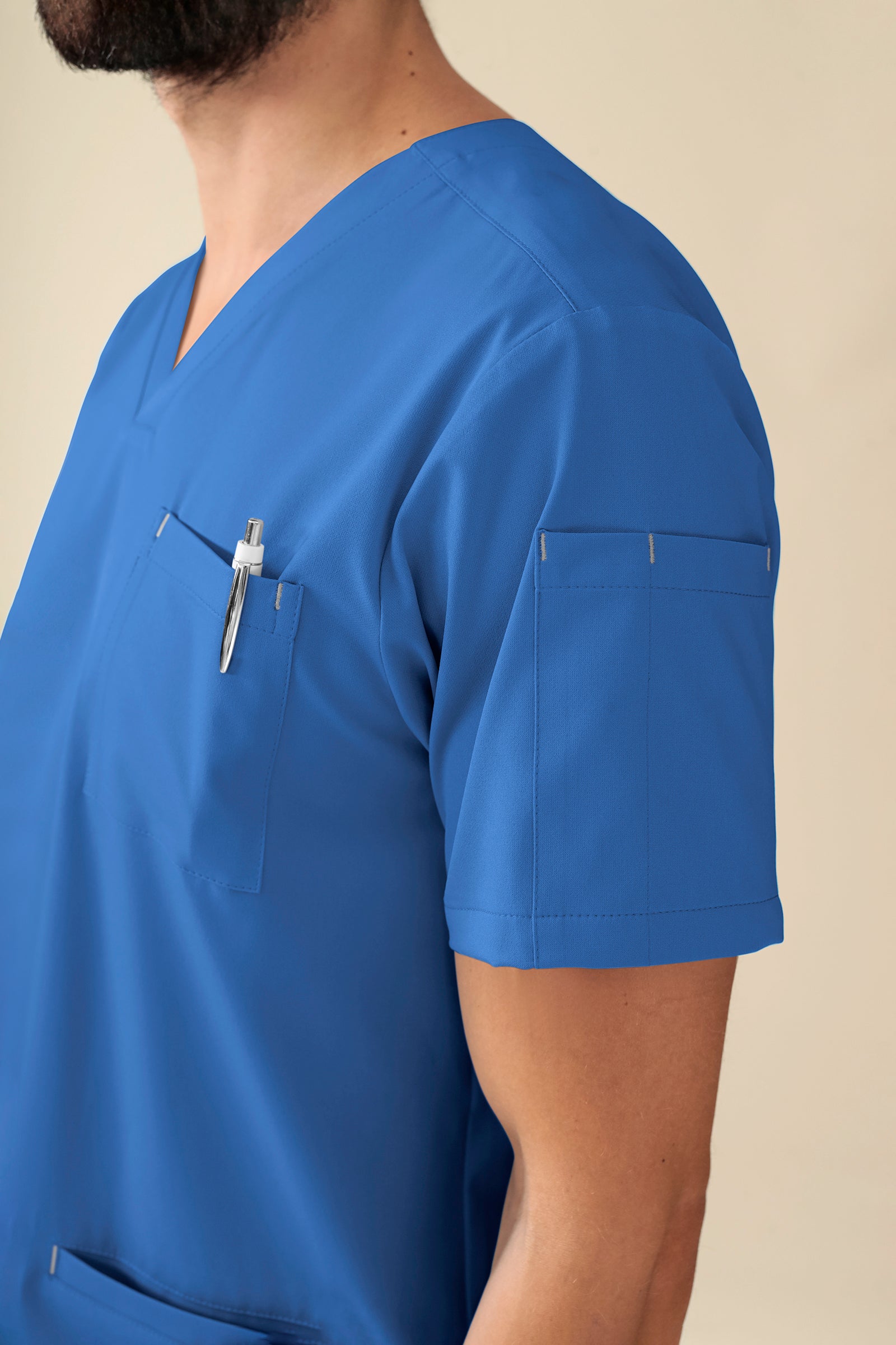 KAERE Schlupfkasack Herren - V-Ausschnitt blau