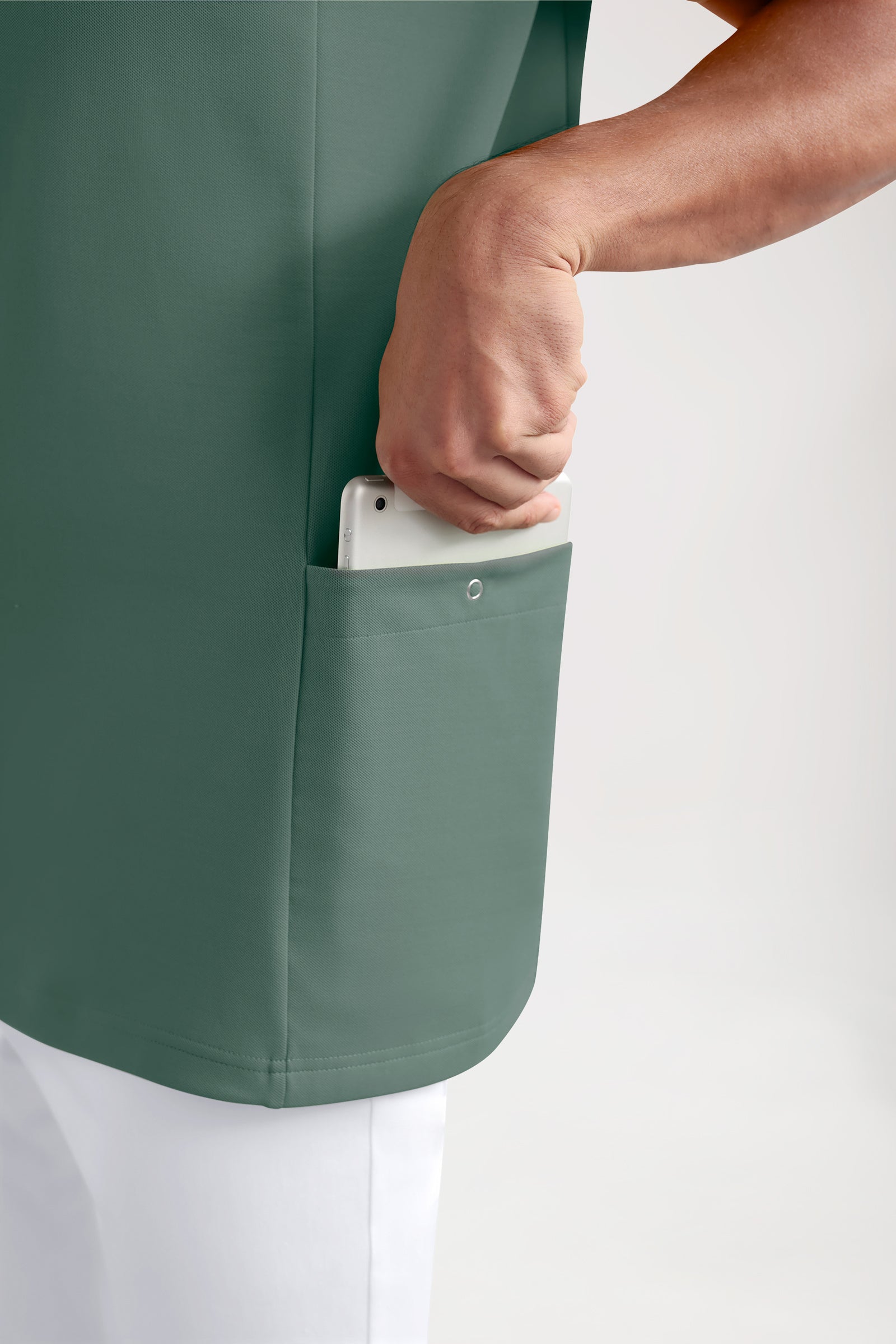 COMFY FLEX Stretch Schlupfkasack Herren - Polokragen dunkelgrün