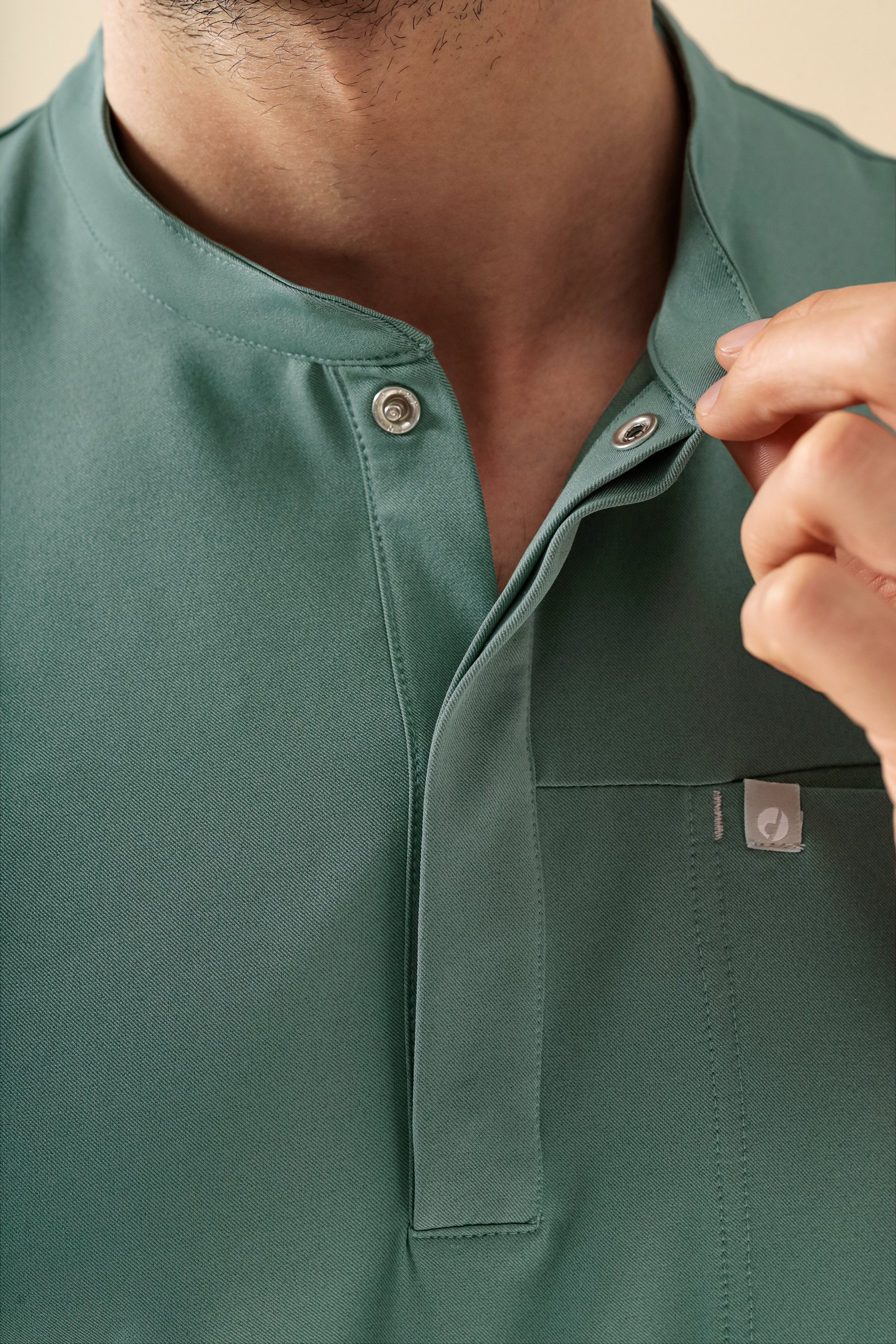 KAERE Schlupfkasack Herren - Stehkragen dunkelgrün