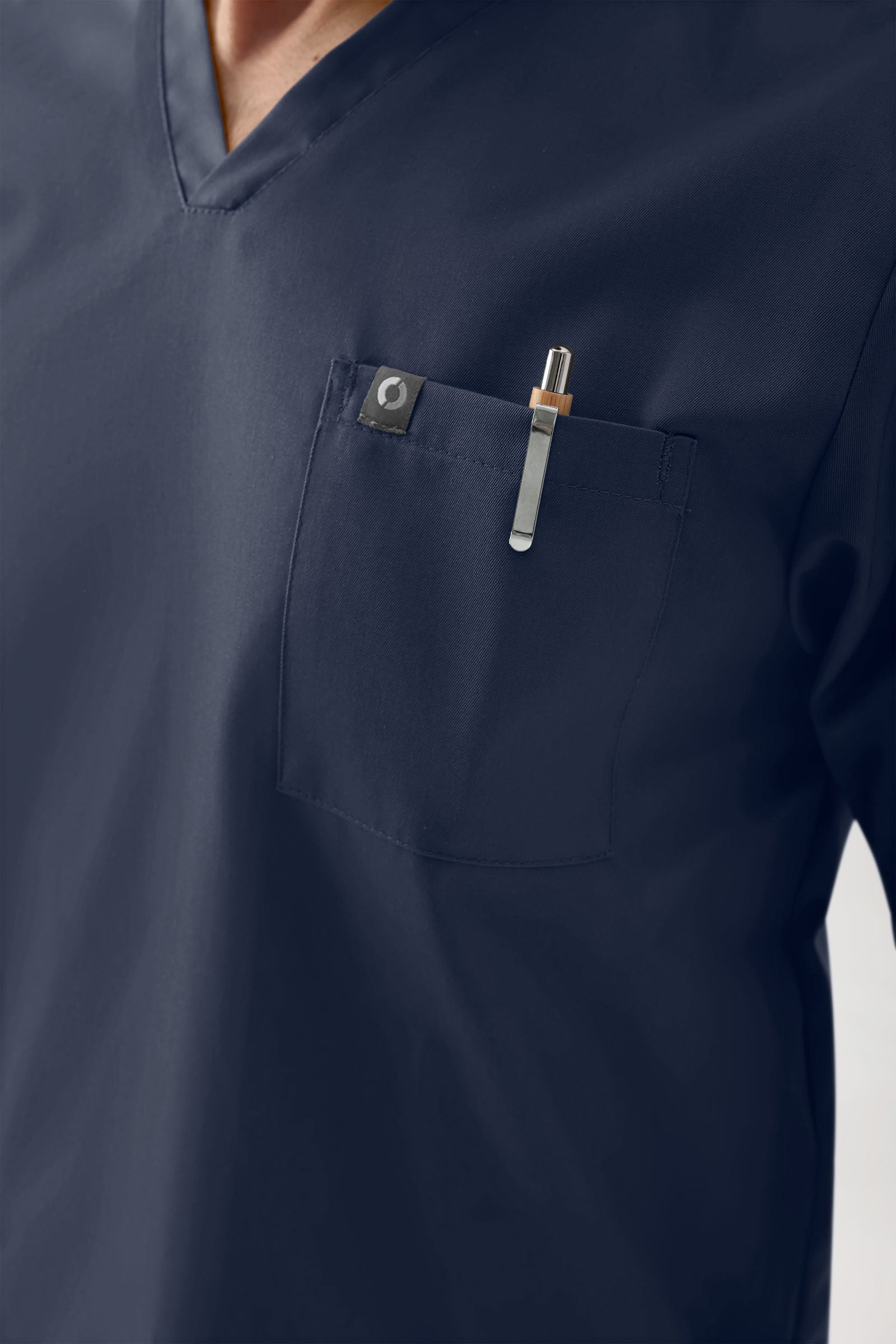 GREEN Stretch Schlupfkasack Herren - V-Ausschnitt navy