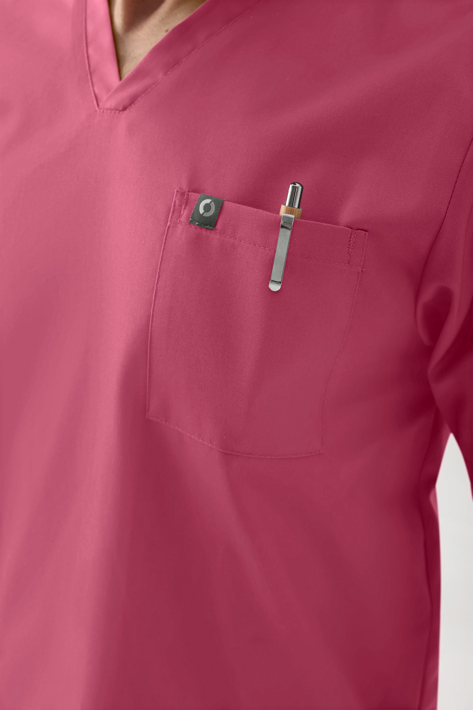 GREEN Stretch Schlupfkasack Herren - V-Ausschnitt rosenholz