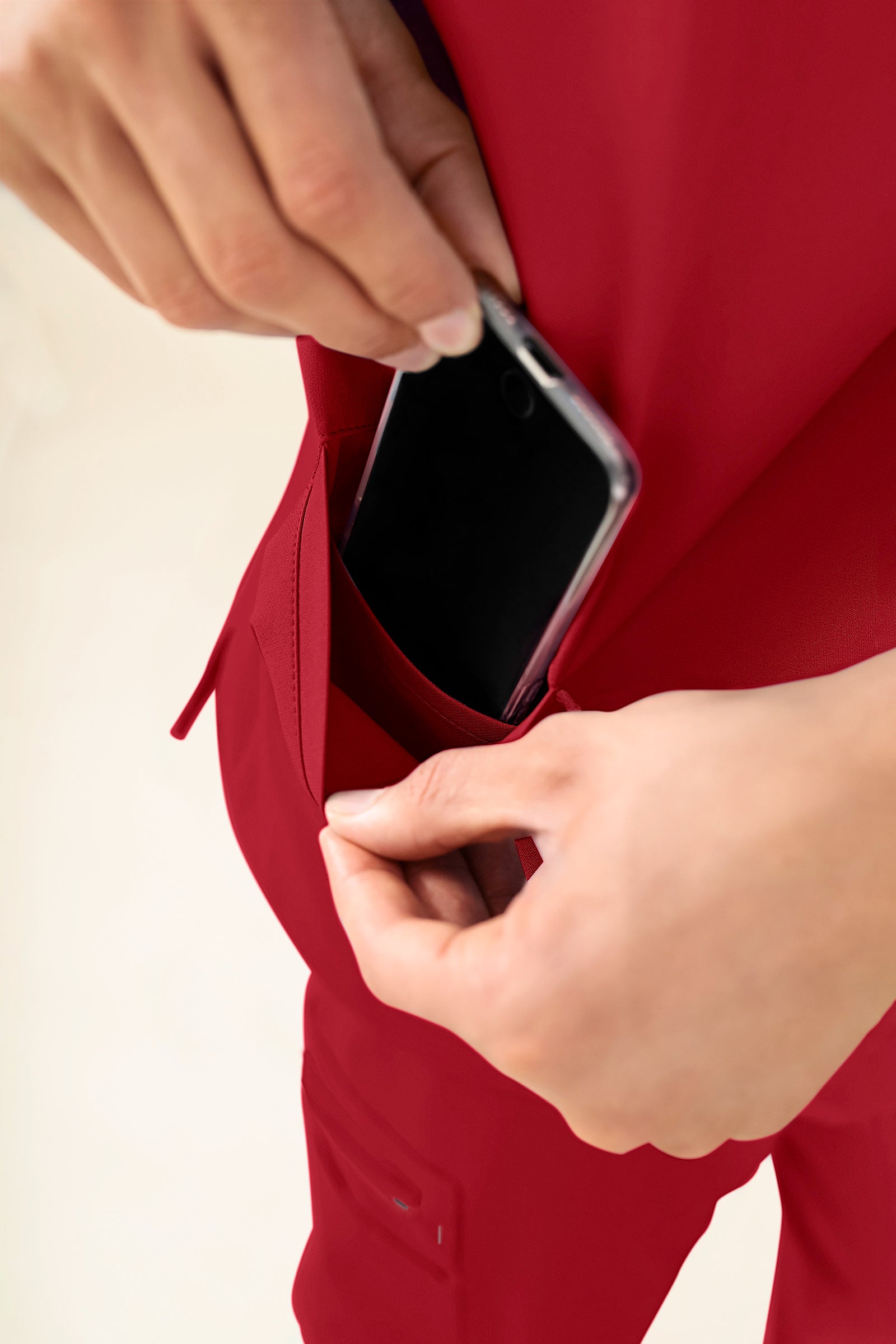 KAERE Schlupfkasack Herren - V-Ausschnitt rot