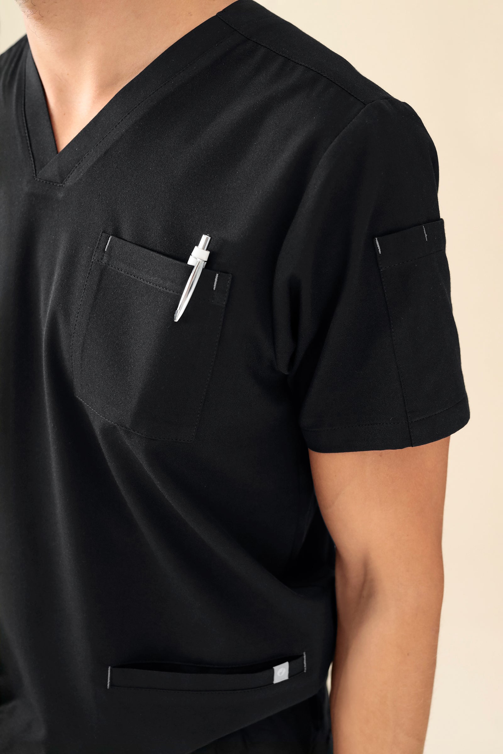 KAERE Schlupfkasack Herren - 3er Pack - V-Ausschnitt schwarz