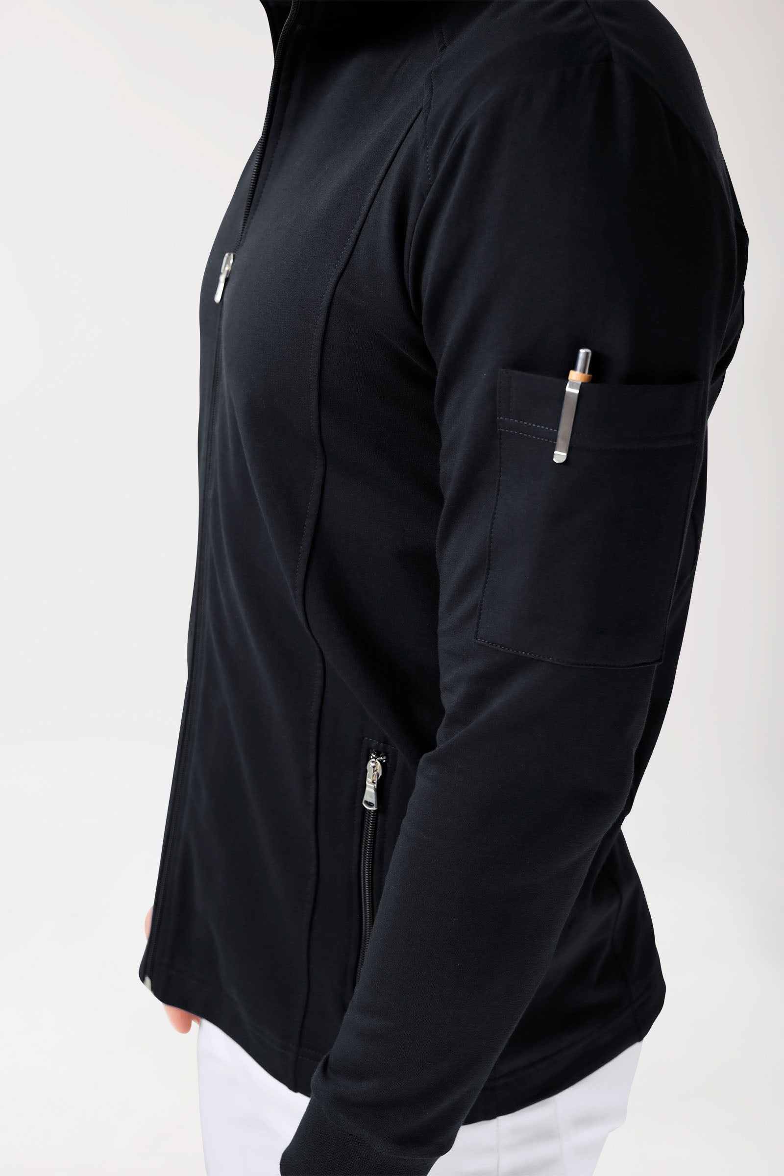 Sweatjacke Herren - Stehkragen schwarz