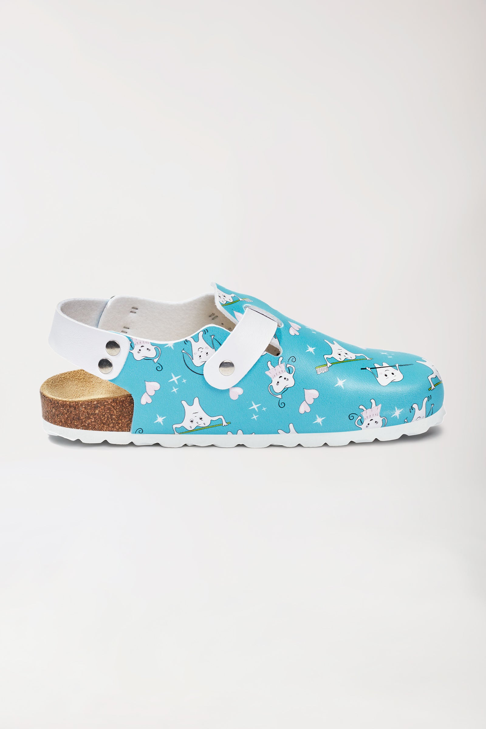 Damen Clog türkis/weiß