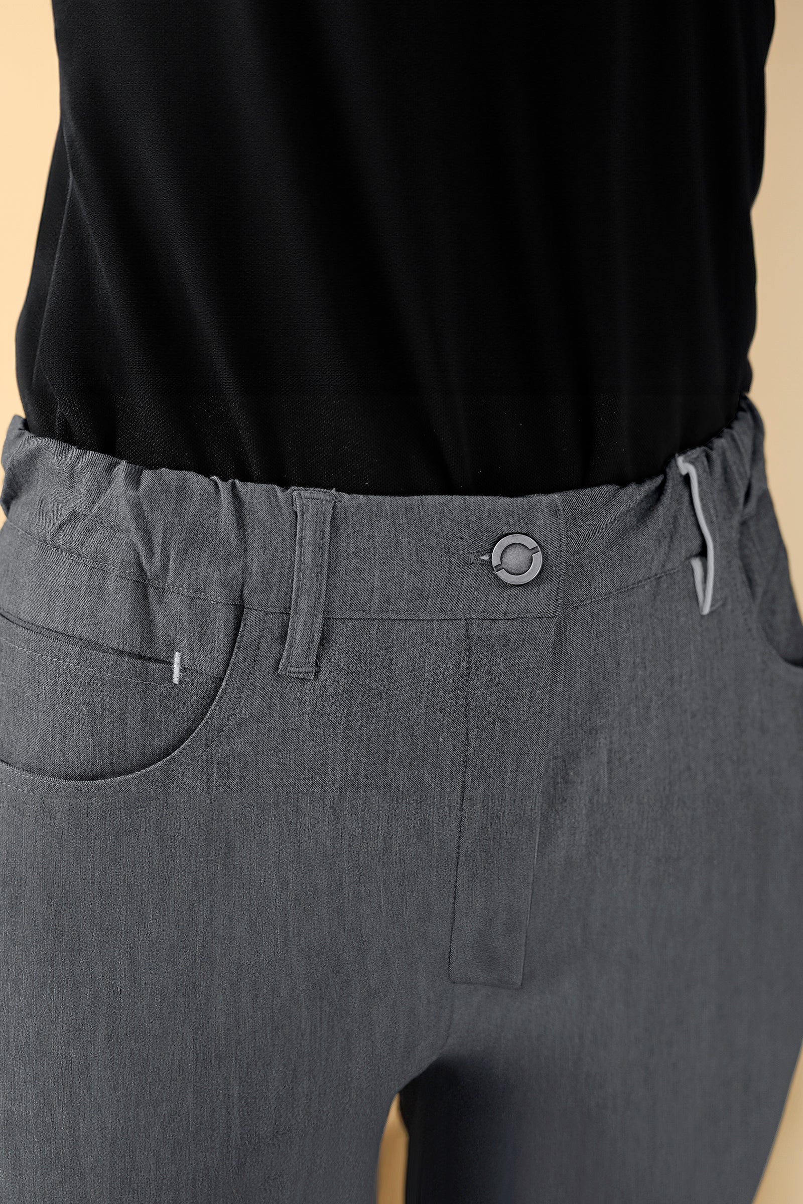 KAERE Hose Damen - 5-Pocket grau melange