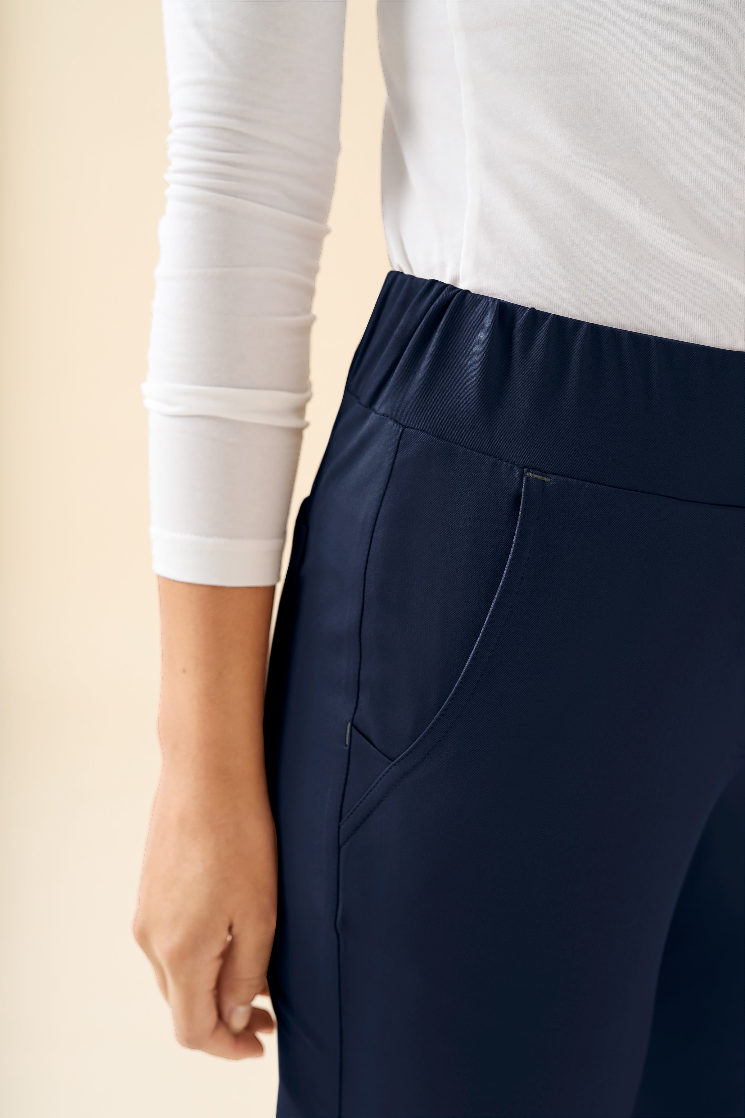 KAERE Hose Damen - Saumbündchen ohne Beintaschen navy