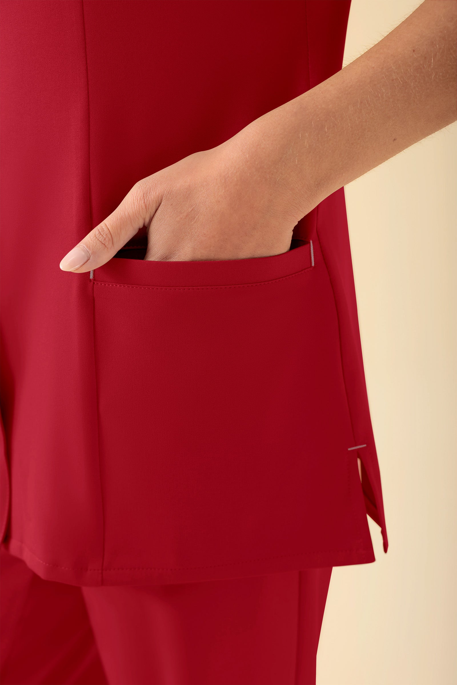 KAERE Kasack Damen - durchgeknöpft rot