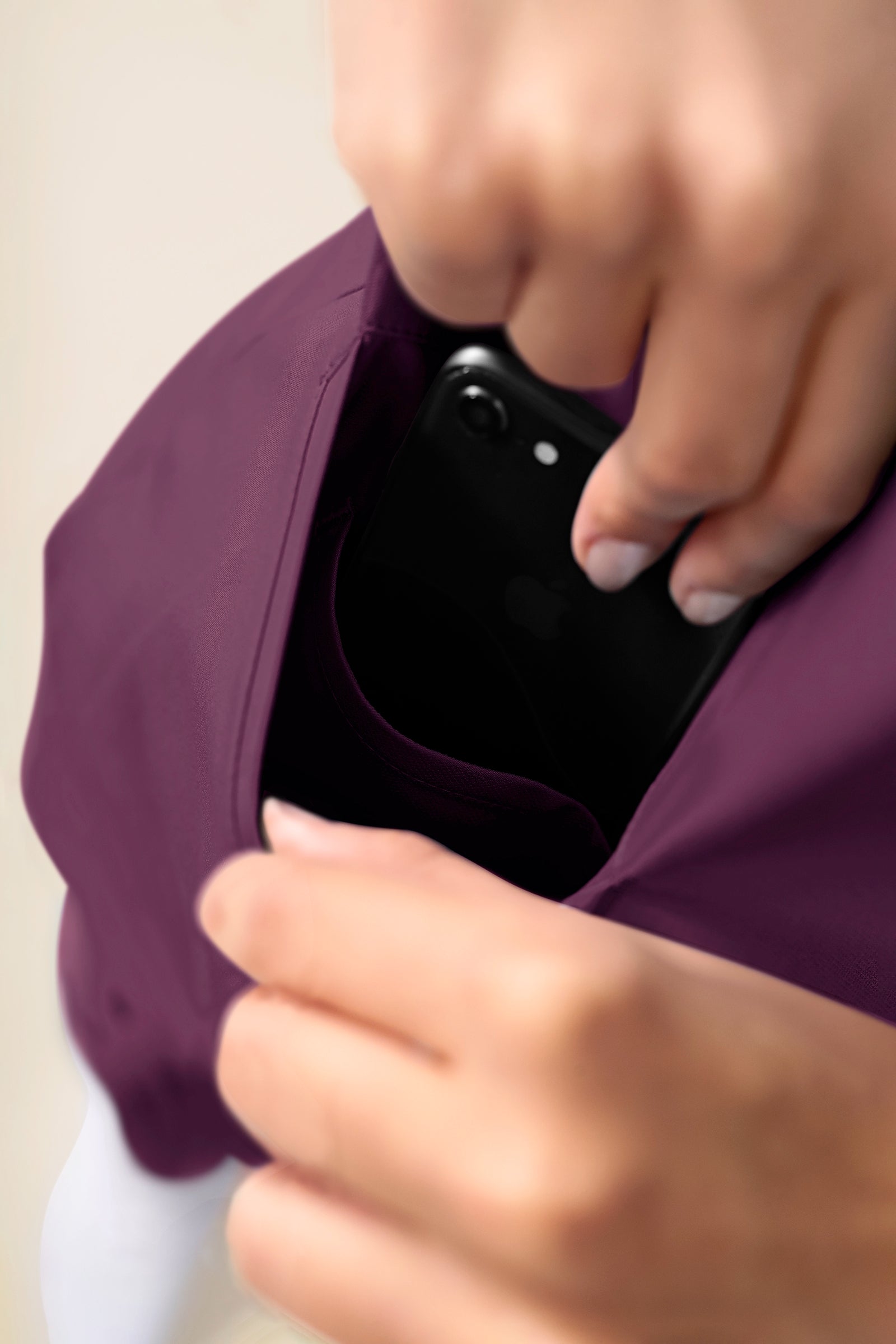 KAERE Schlupfkasack Damen - V-Ausschnitt pflaume