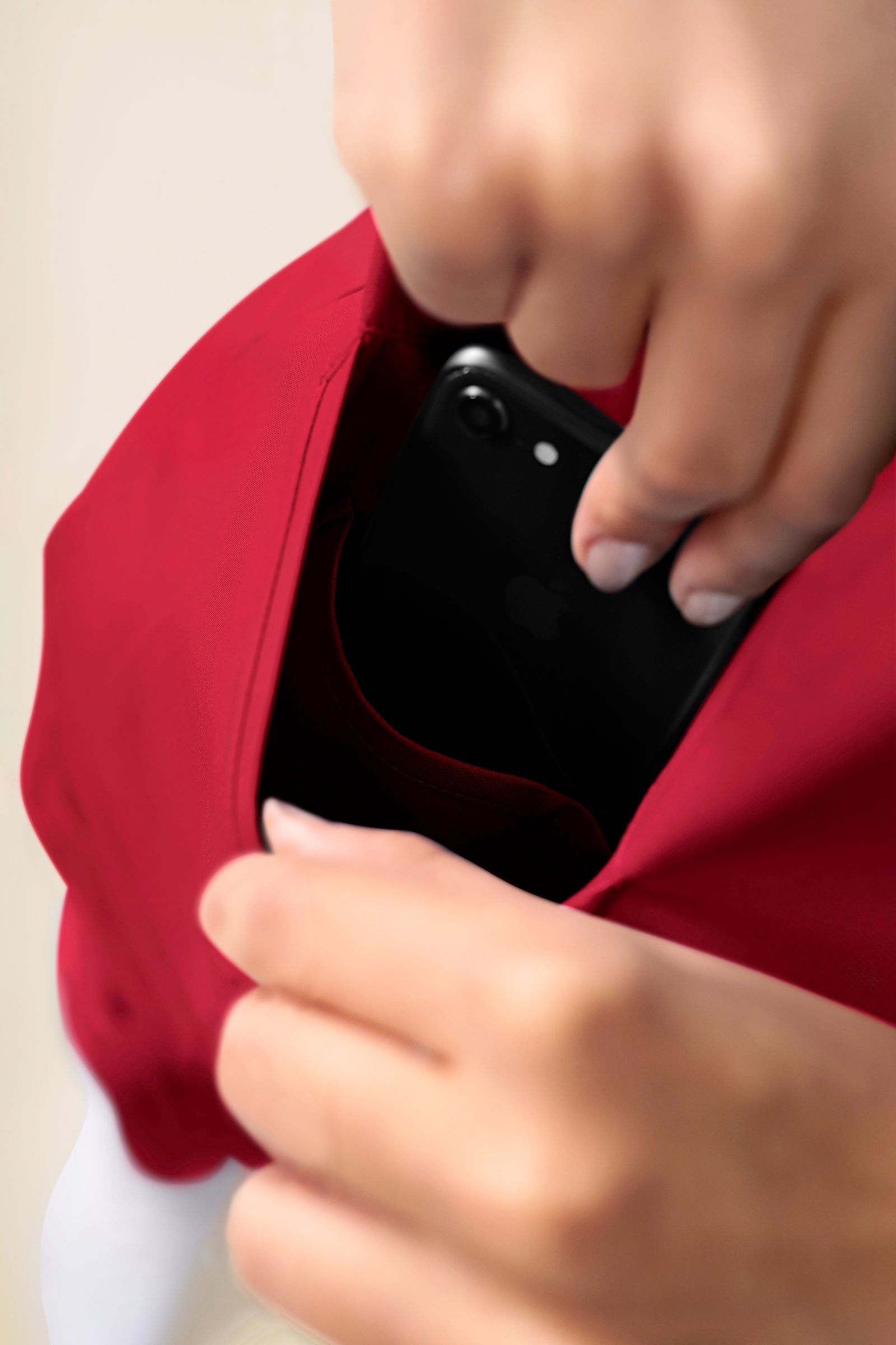 KAERE Schlupfkasack Damen - V-Ausschnitt rot