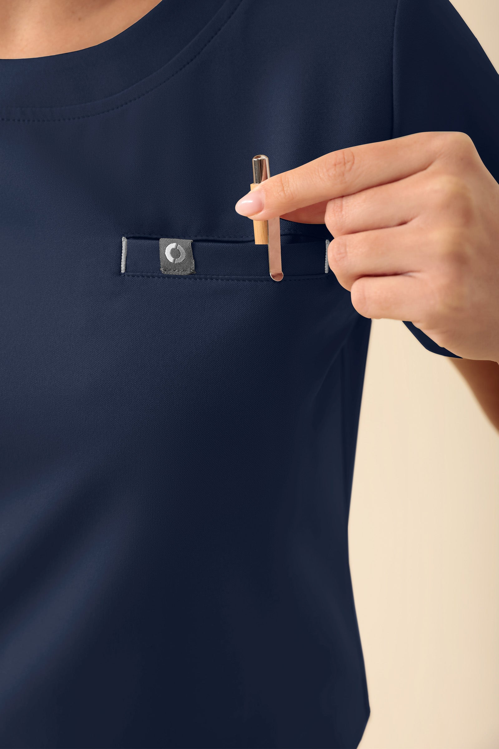 KAERE Shirt Damen - Rundhalsausschnitt navy