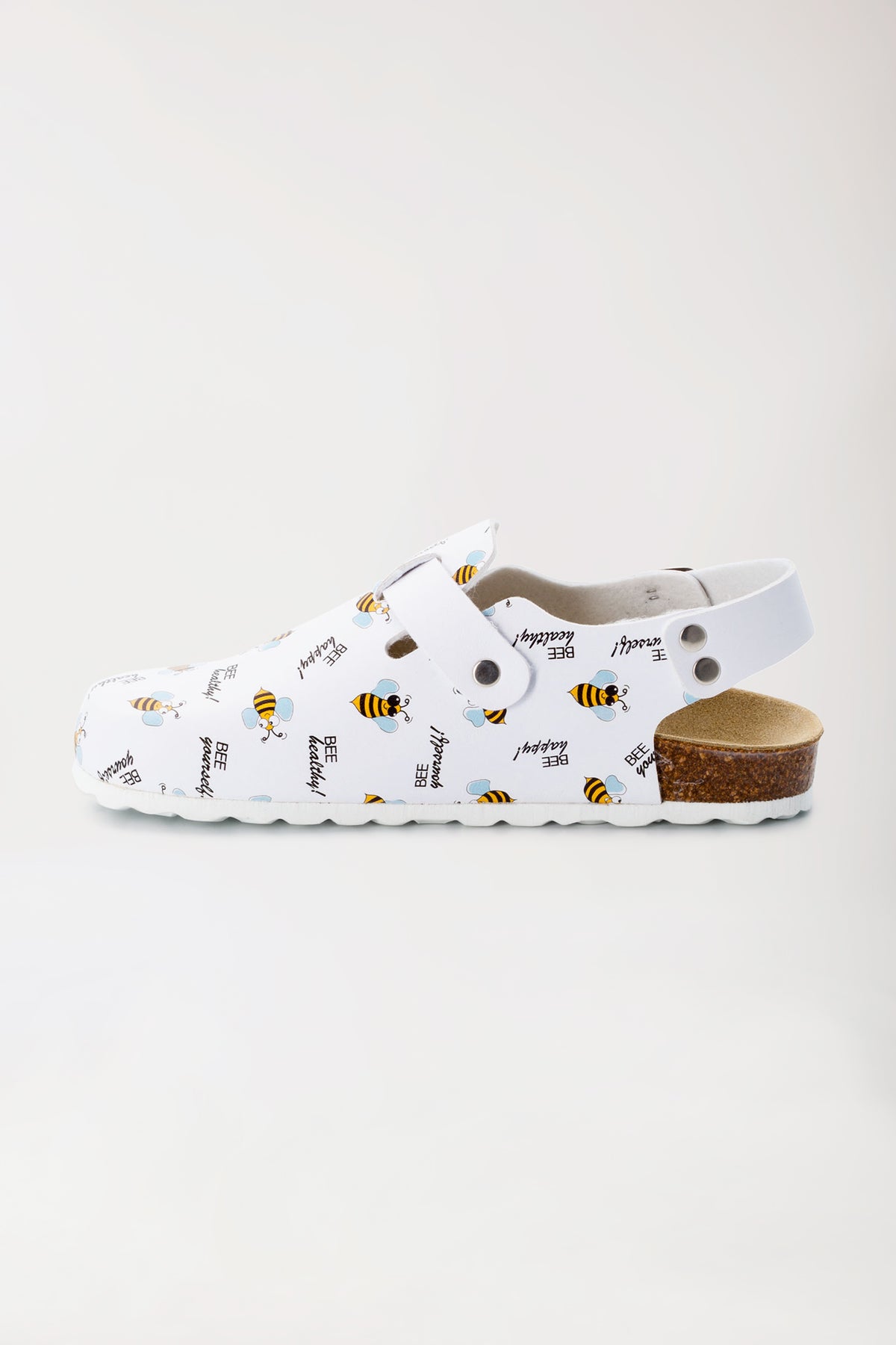 Unisex Clog weiß/gelb/schwarz