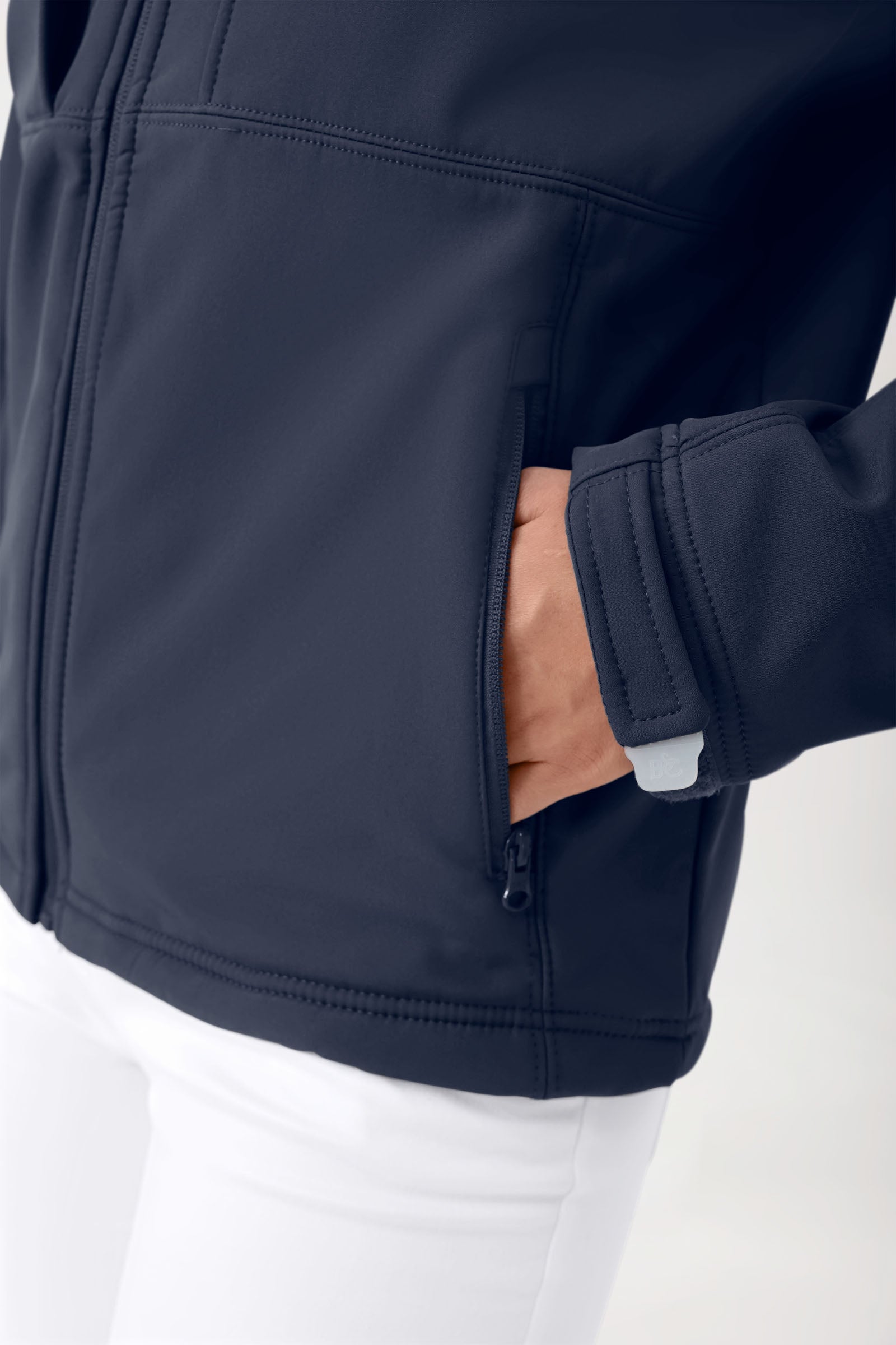 Softshell Jacken Unisex - abnehmbare Kapuze navy