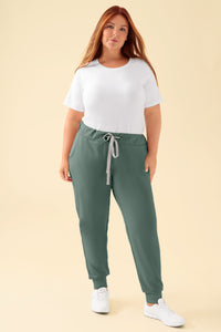 KAERE Hose Damen - Saumbündchen ohne Beintaschen dunkelgrün