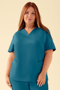 KAERE Schlupfkasack Damen - V-Ausschnitt petrol