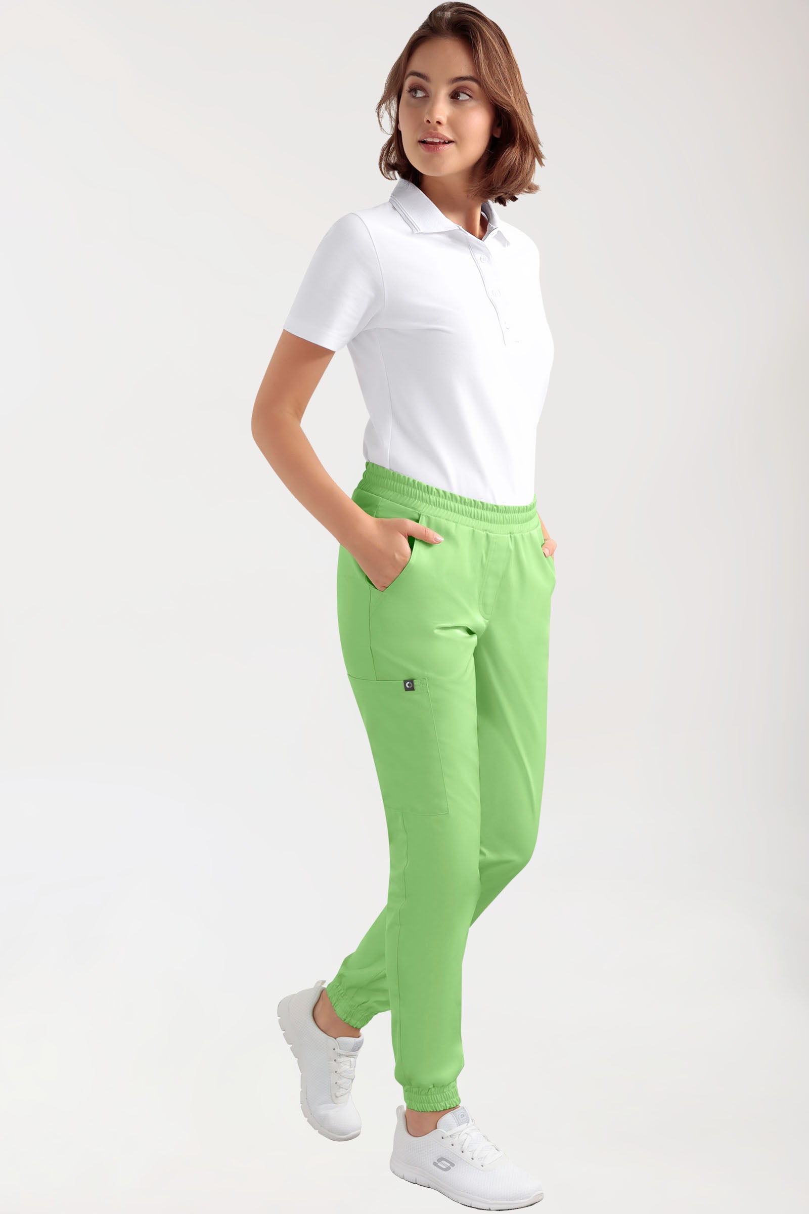 CORE Cargohose Damen - Jogpants Style apfelgrün