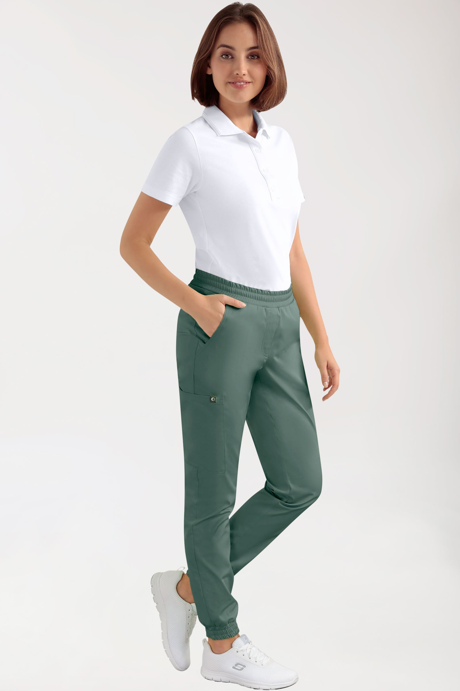 CORE Cargohose Damen - Jogpants Style dunkelgrün