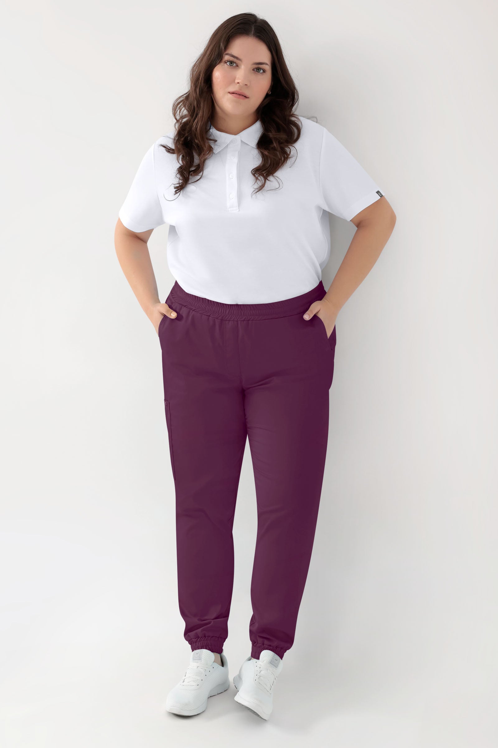 GREEN Stretch Hose Damen - Jogpants Style pflaume