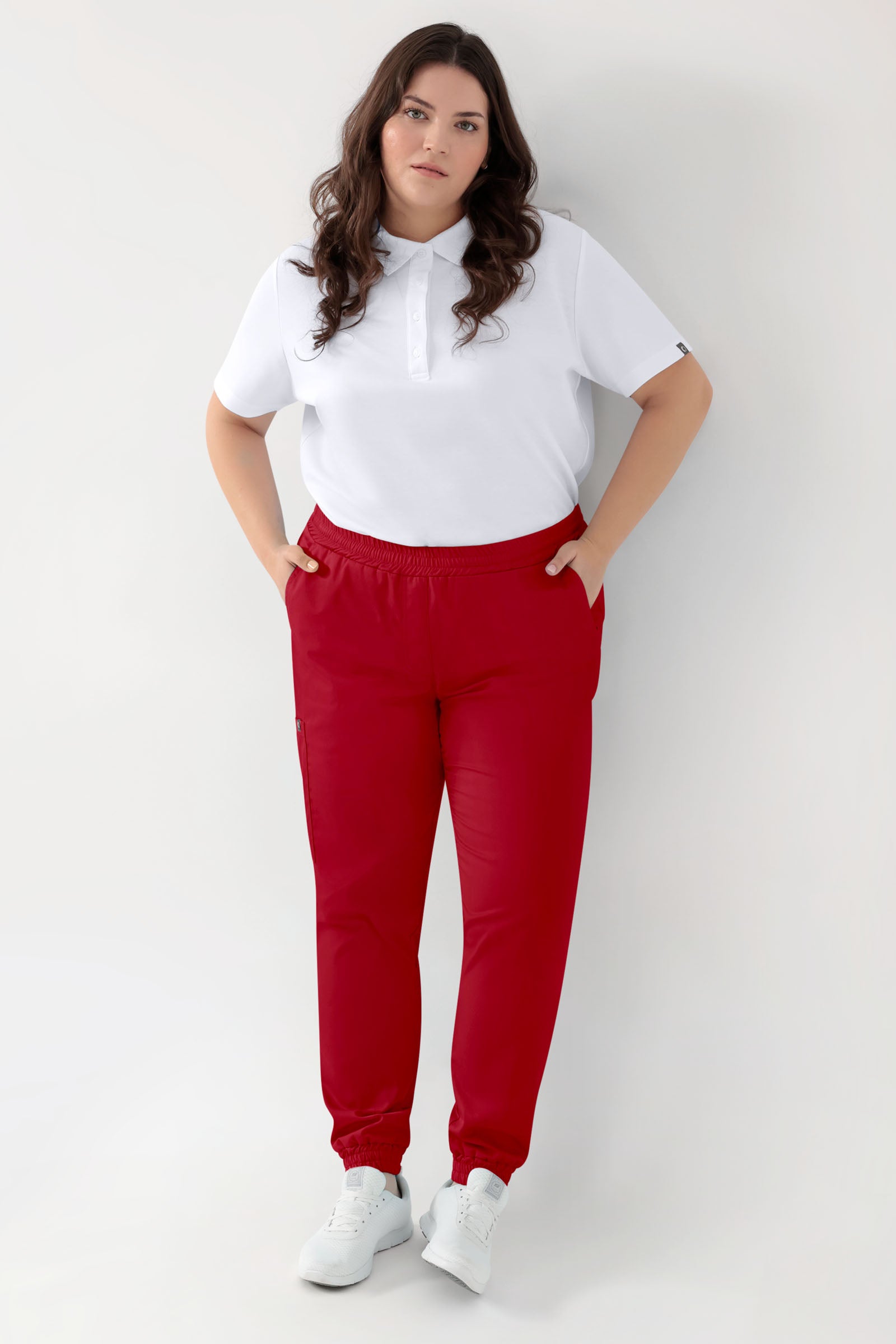 GREEN Stretch Hose Damen - Jogpants Style rot