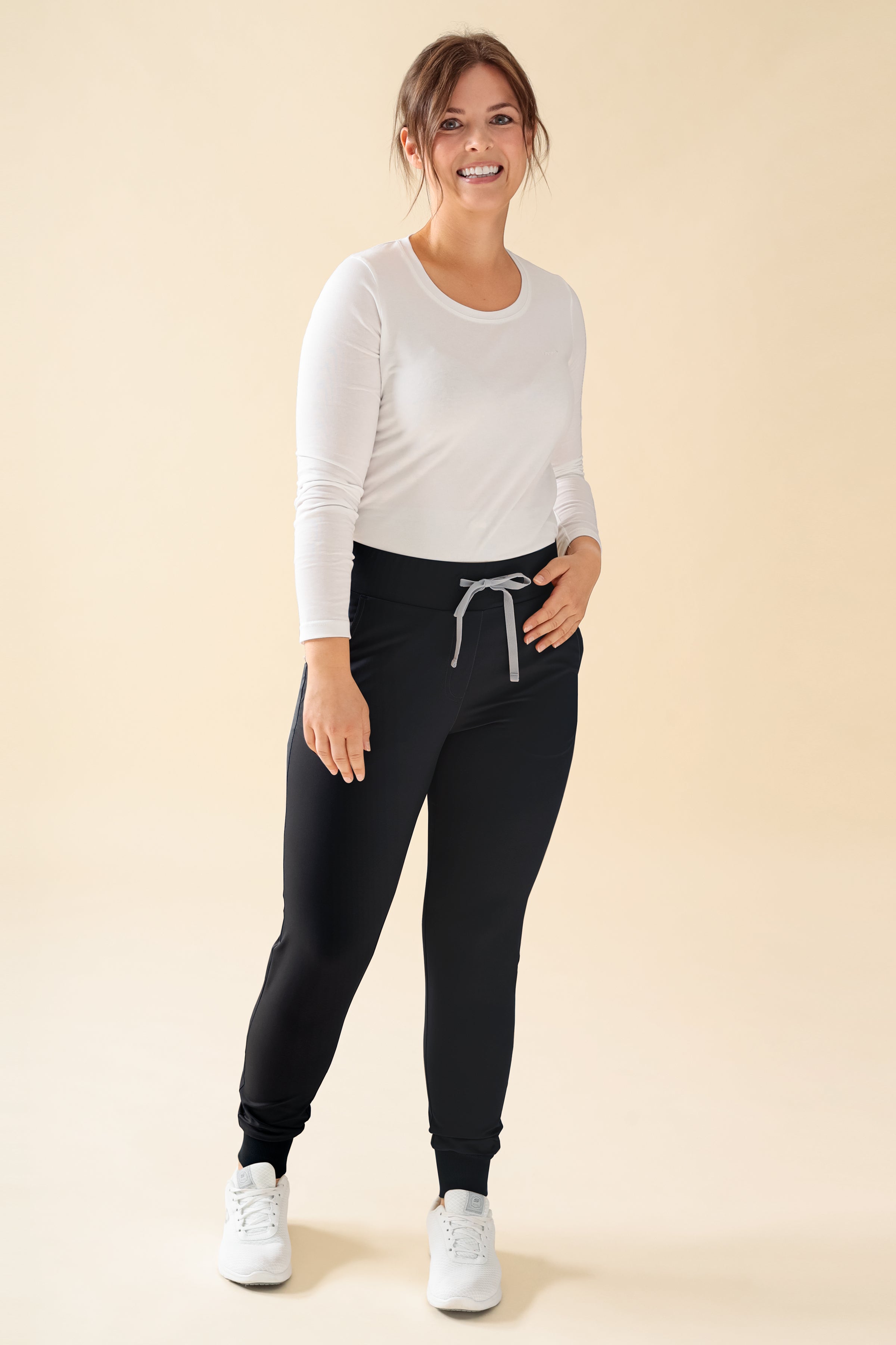 KAERE Hose Damen - Saumbündchen Kurzgr. ohne Beintaschen schwarz