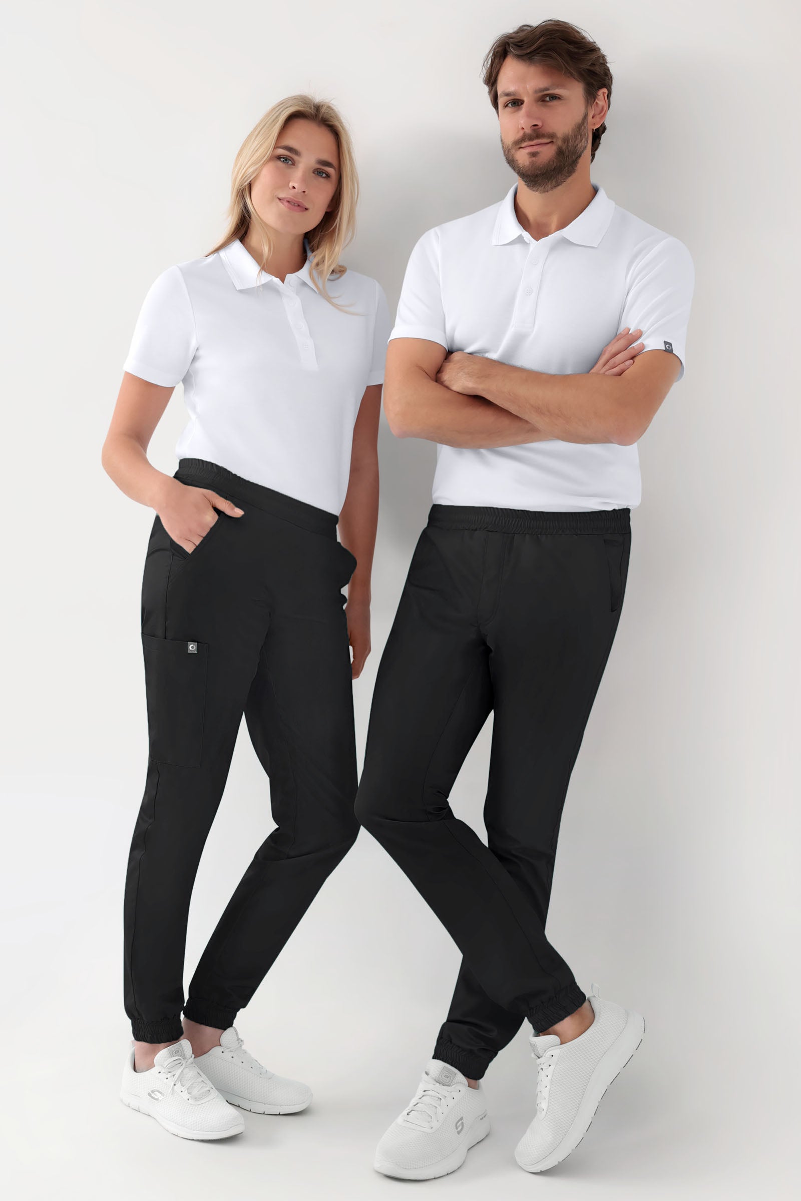 GREEN Stretch Hose Damen - Jogpants Style schwarz, Vorderansicht