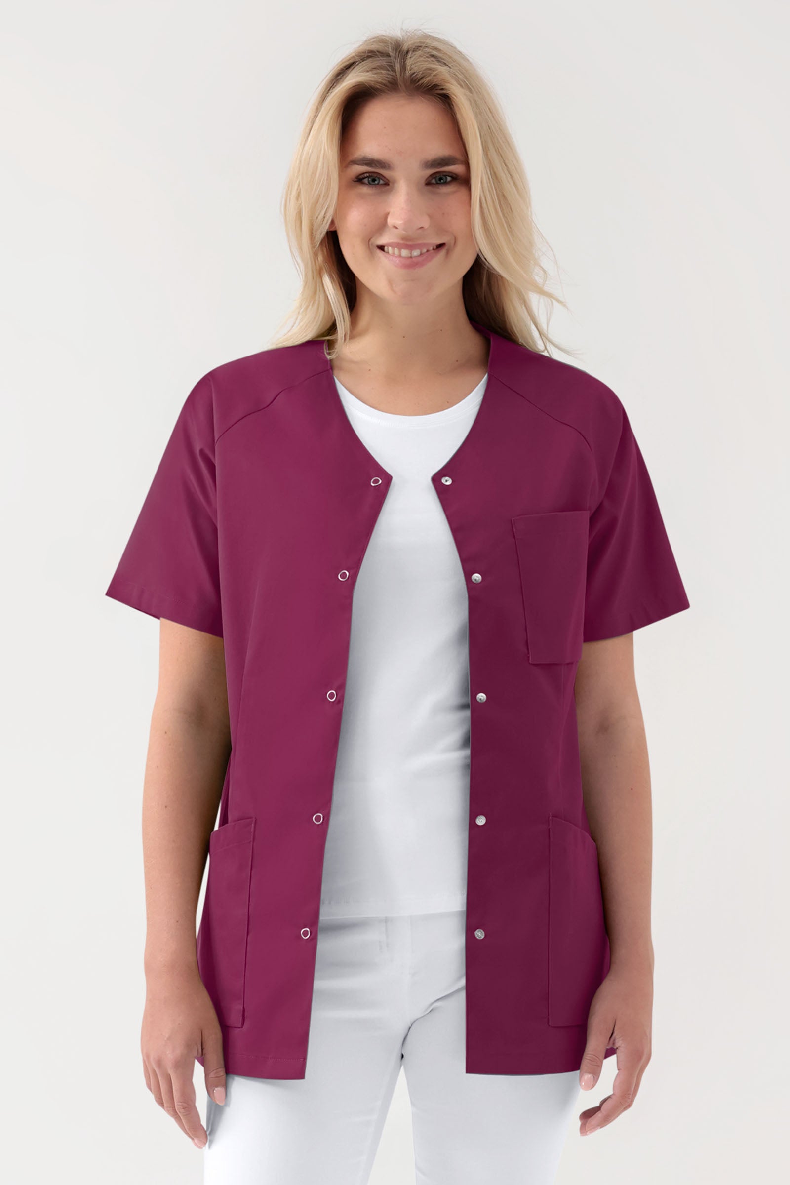 DER Kasack-Kasack Damen - durchgeknöpft berry, Vorderansicht