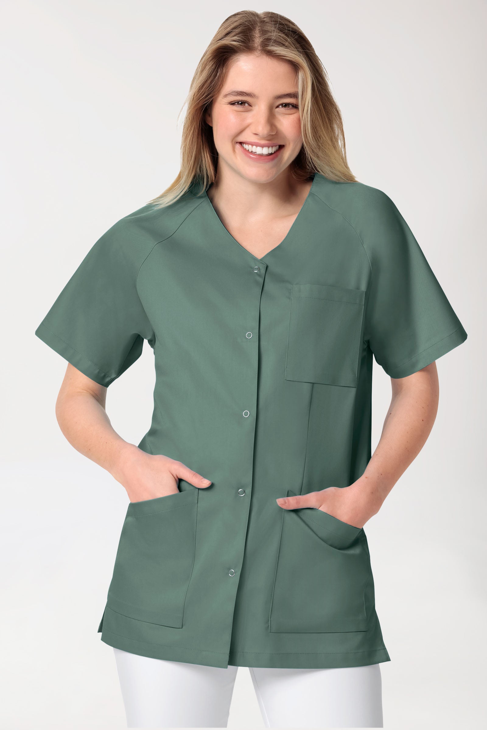 CORE Kasack Damen - durchgeknöpft dunkelgrün