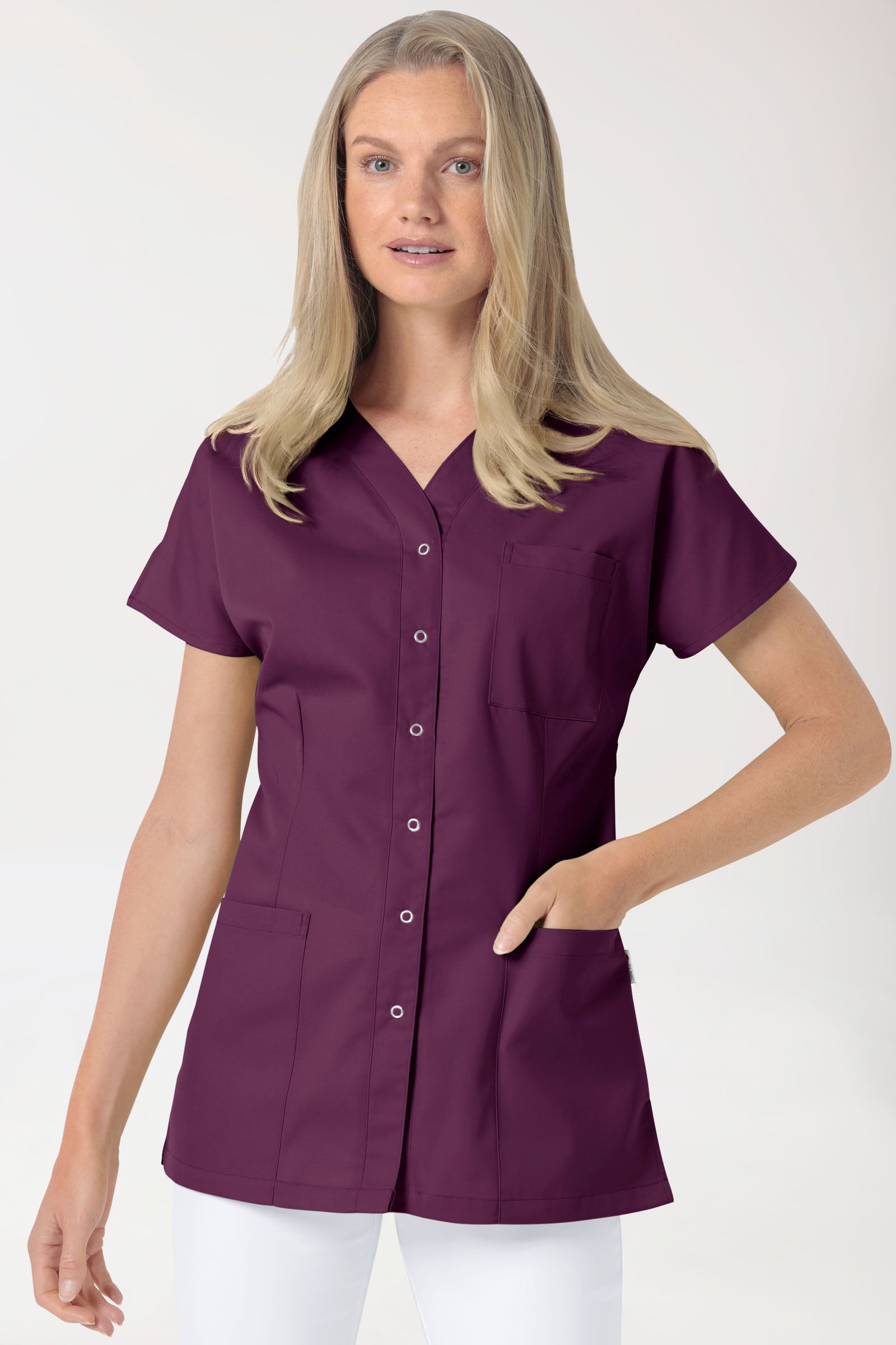 JUST STRONG Kasack Damen - durchgeknöpft pflaume