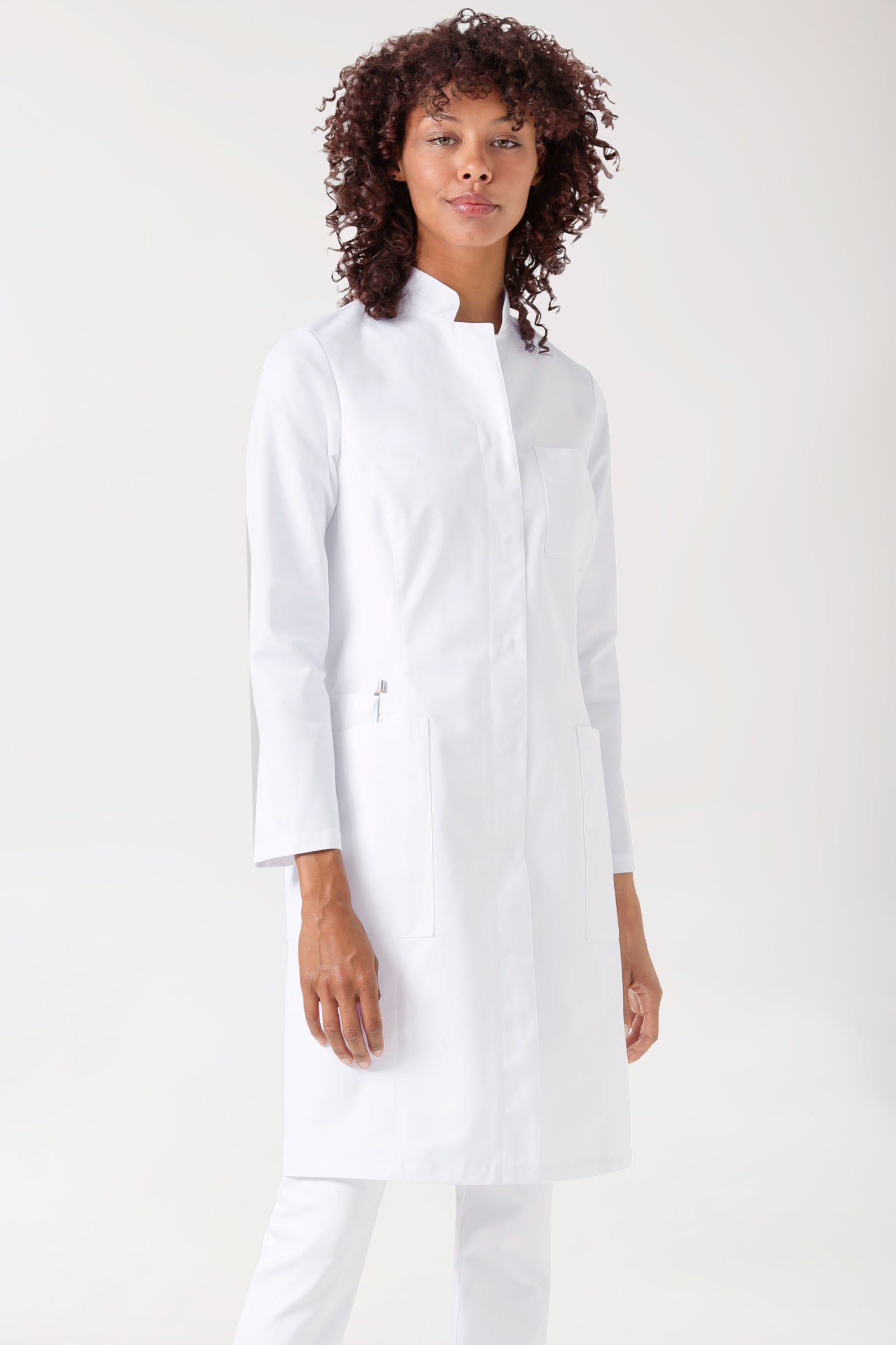 Mantel Damen - Stehkragen weiß
