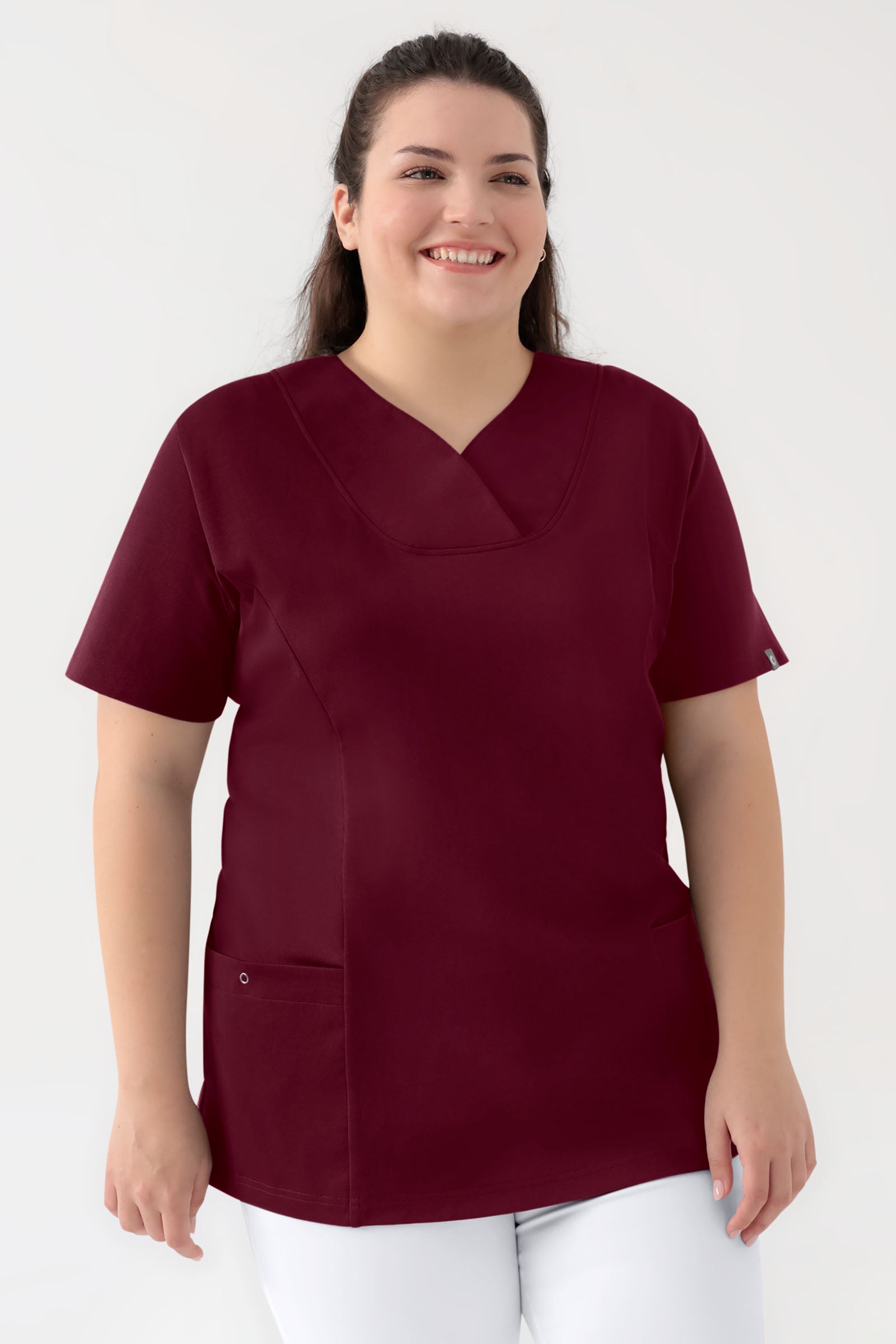 COMFY FLEX Stretch Schlupfkasack Damen - Herzausschnitt bordeaux