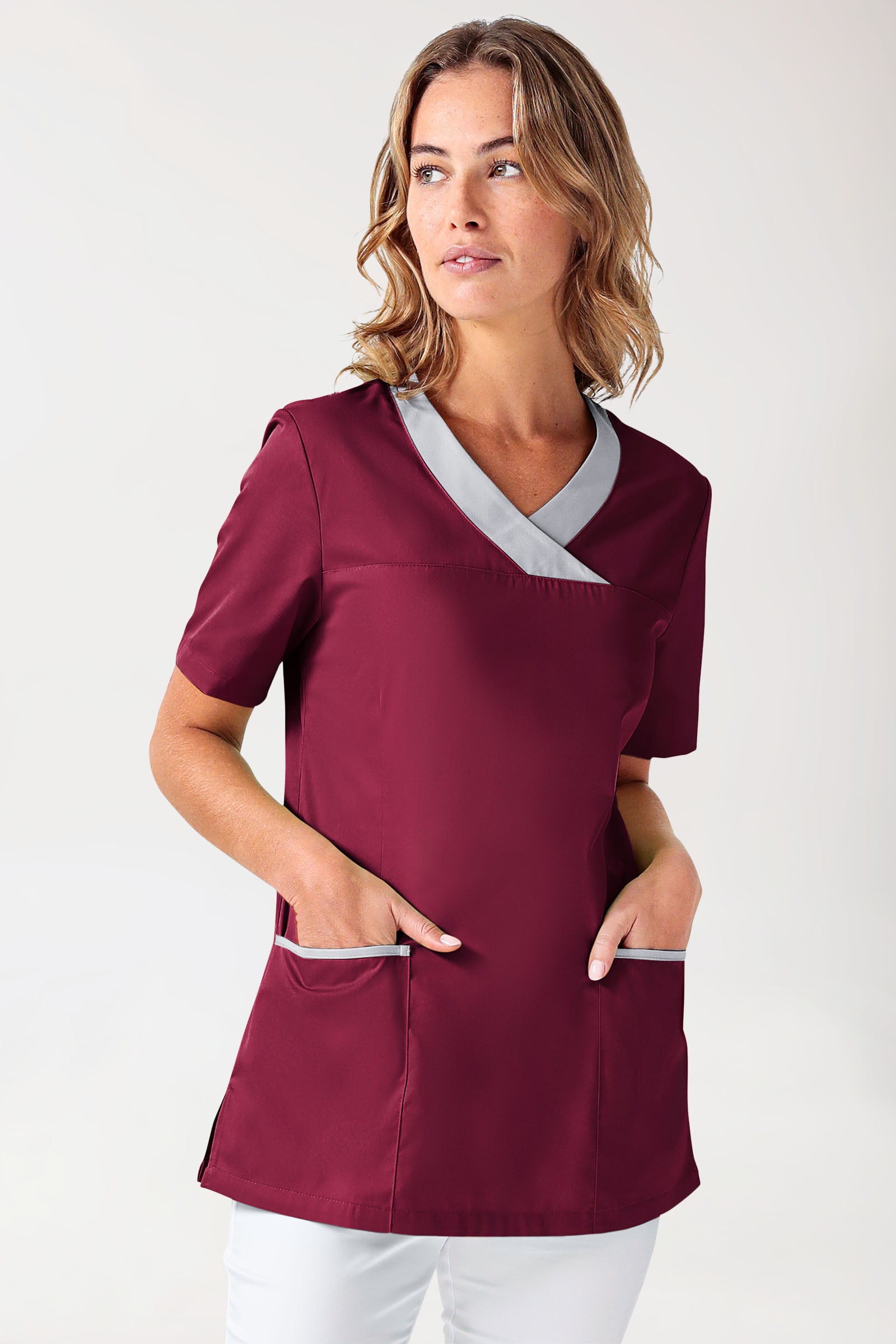 CORE Schlupfkasack Damen bordeaux/grau