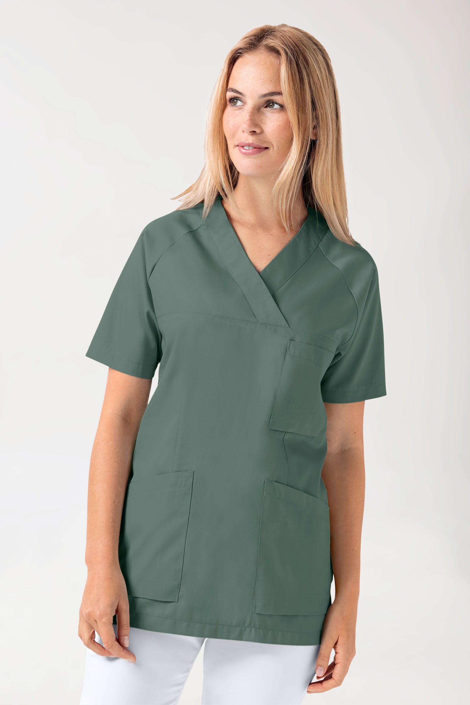 DER Kasack-Kasack Damen - V-Ausschnitt dunkelgrün